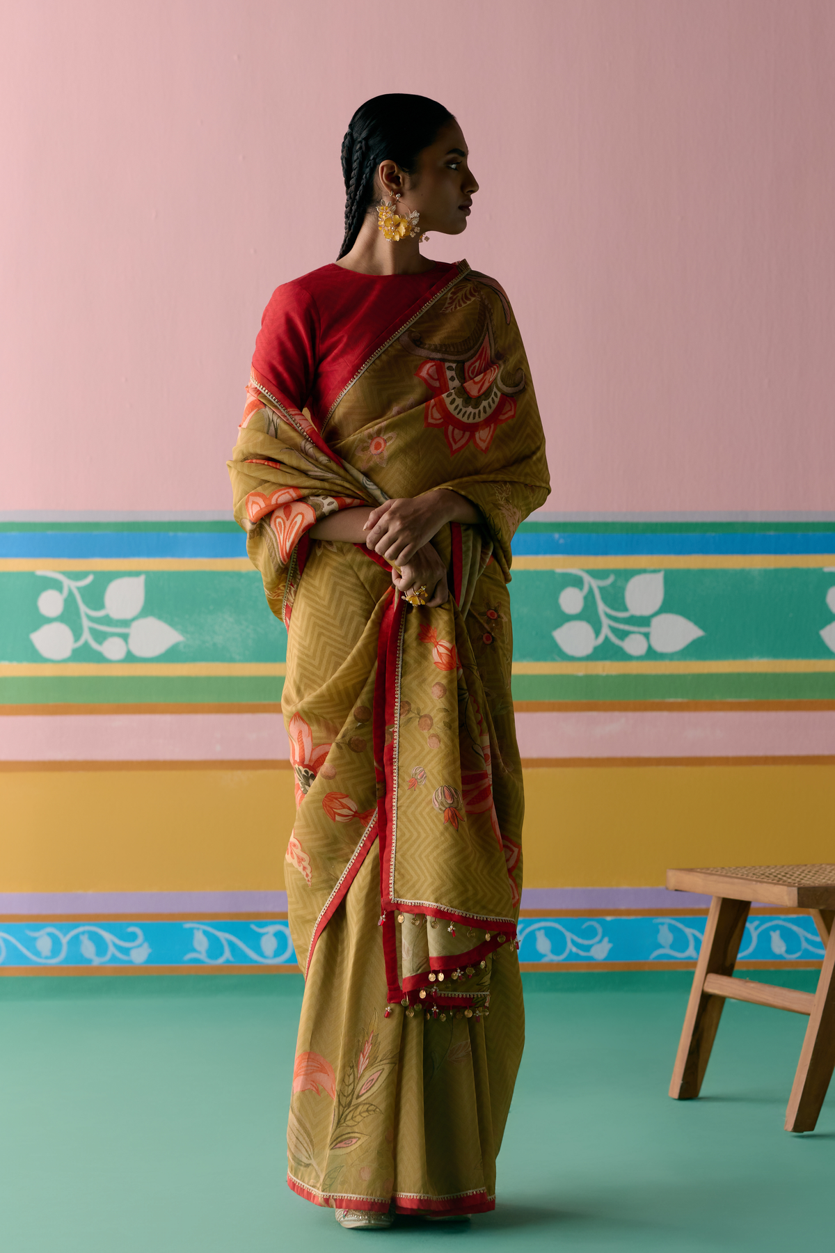 Mustard Chintz Saree