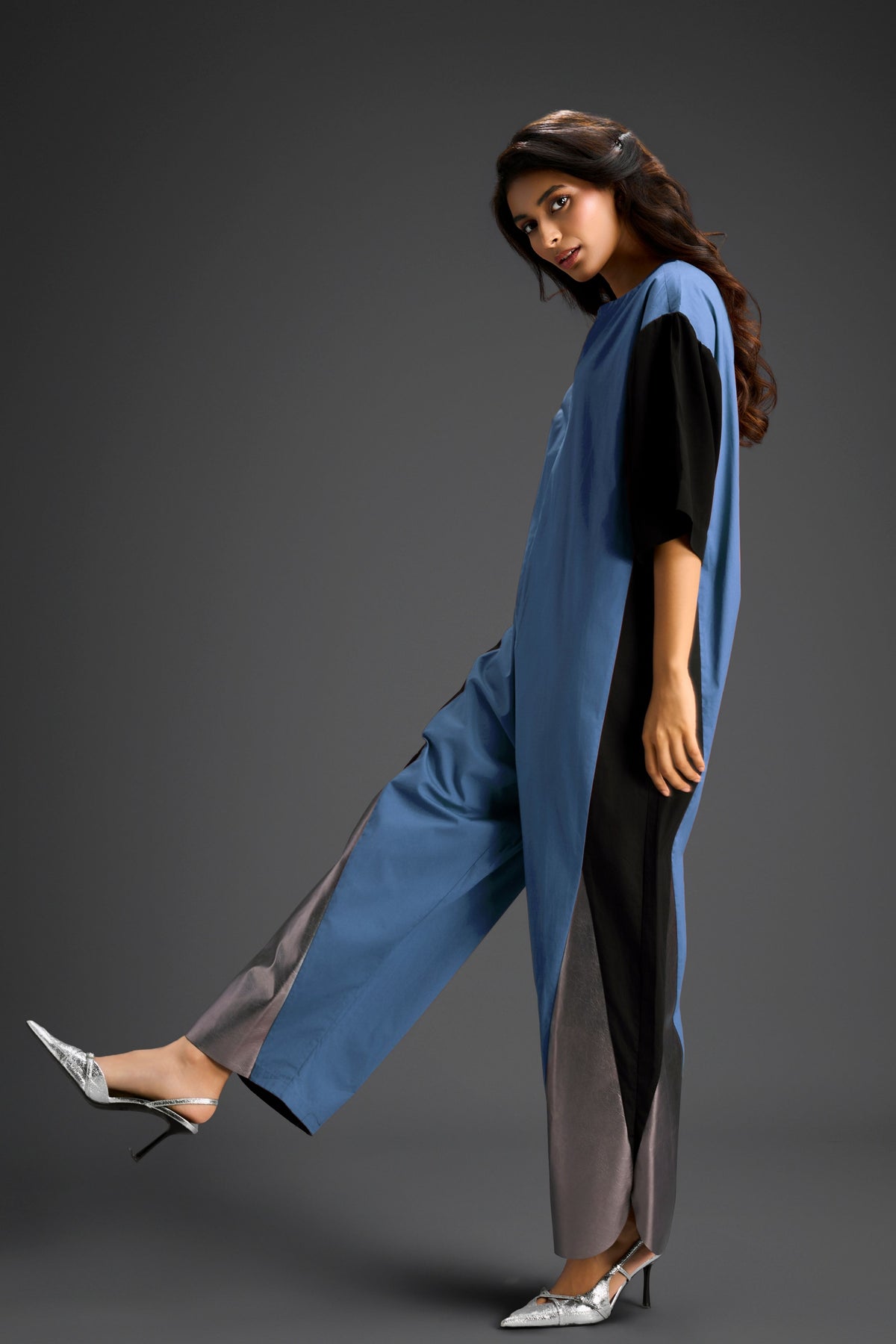 Colorblock Jumpsuit in Blue