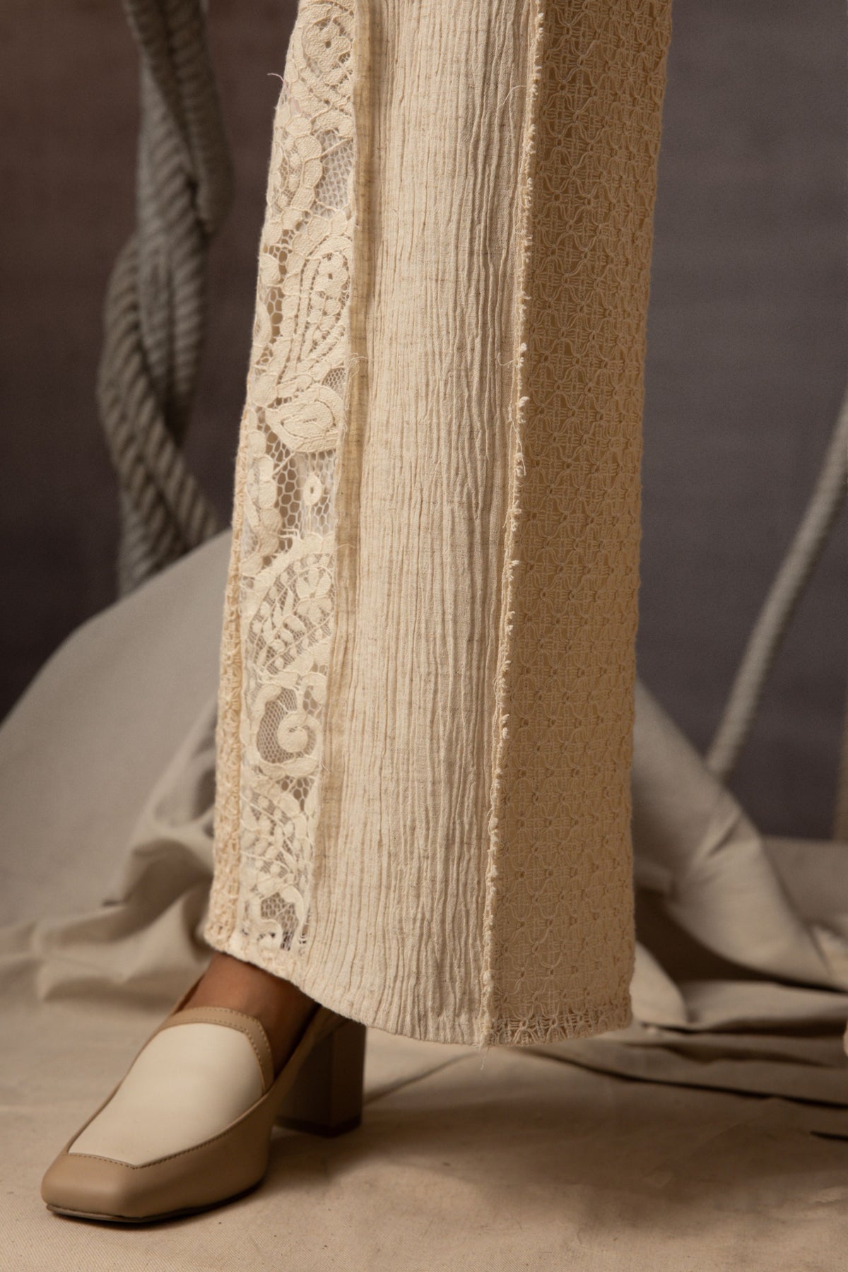 Ivory Lace Beaded Top