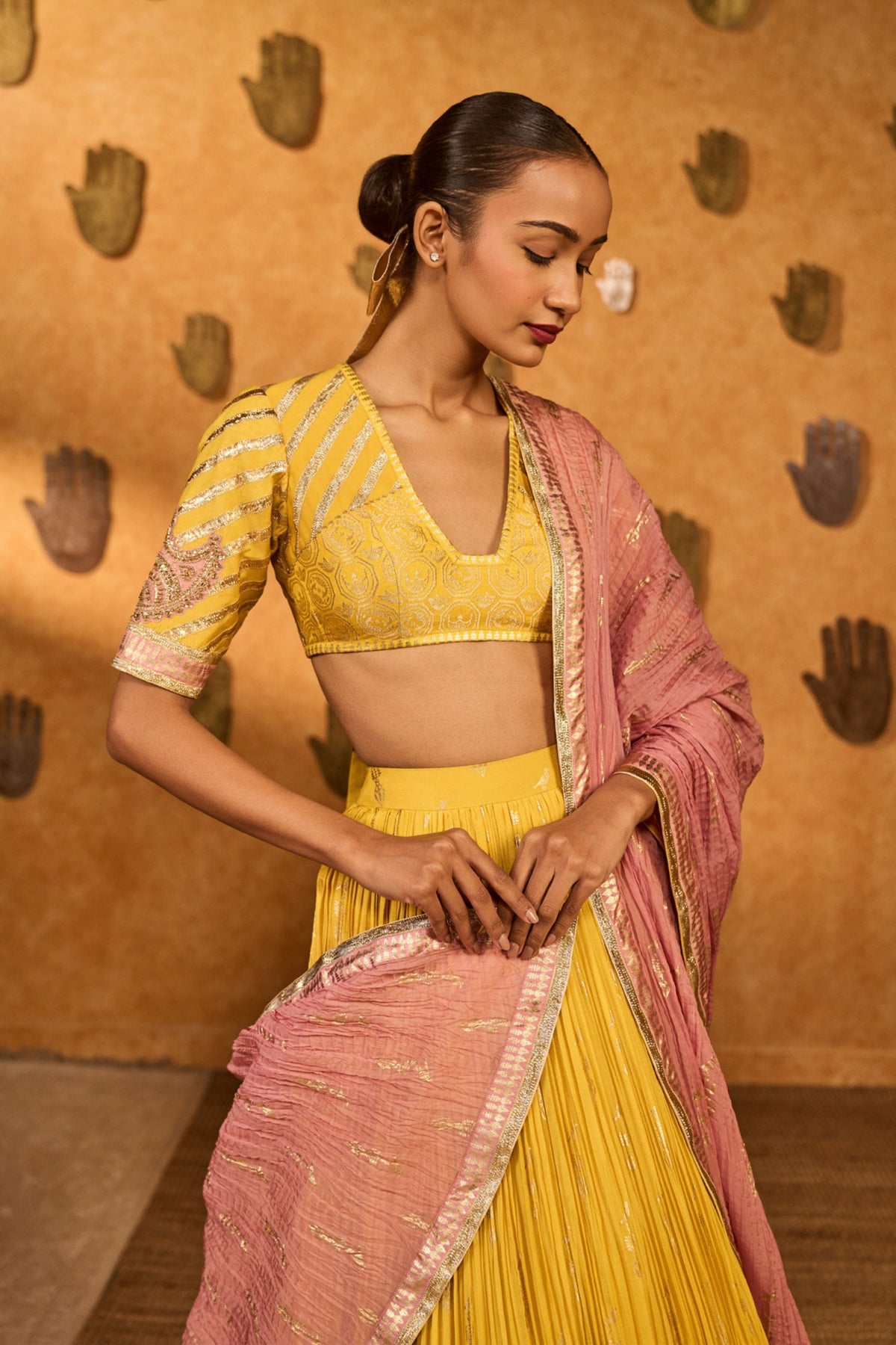 Spiced Ochre Lunar Lehenga Set