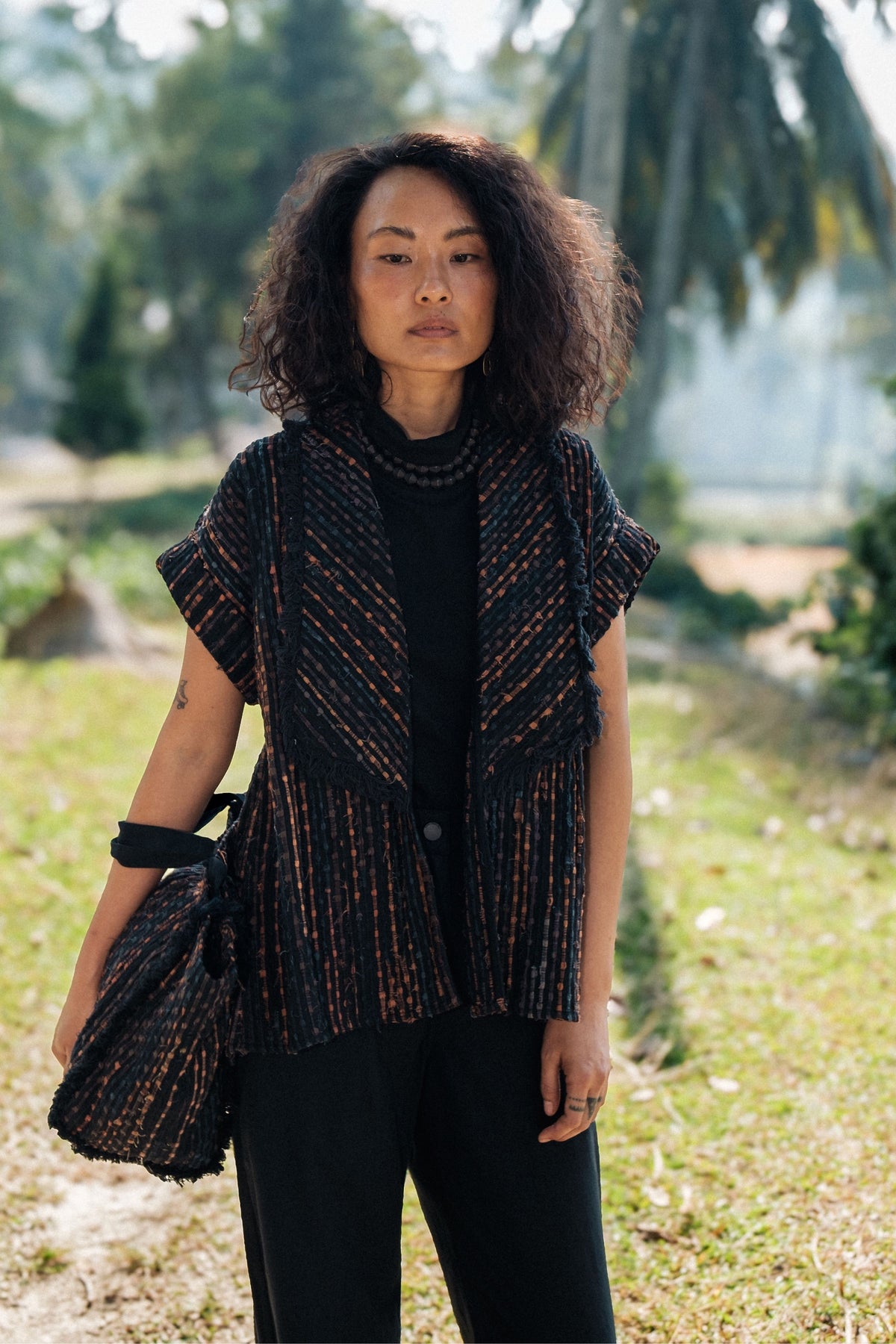 Berlin Copper Shawl Collar Top
