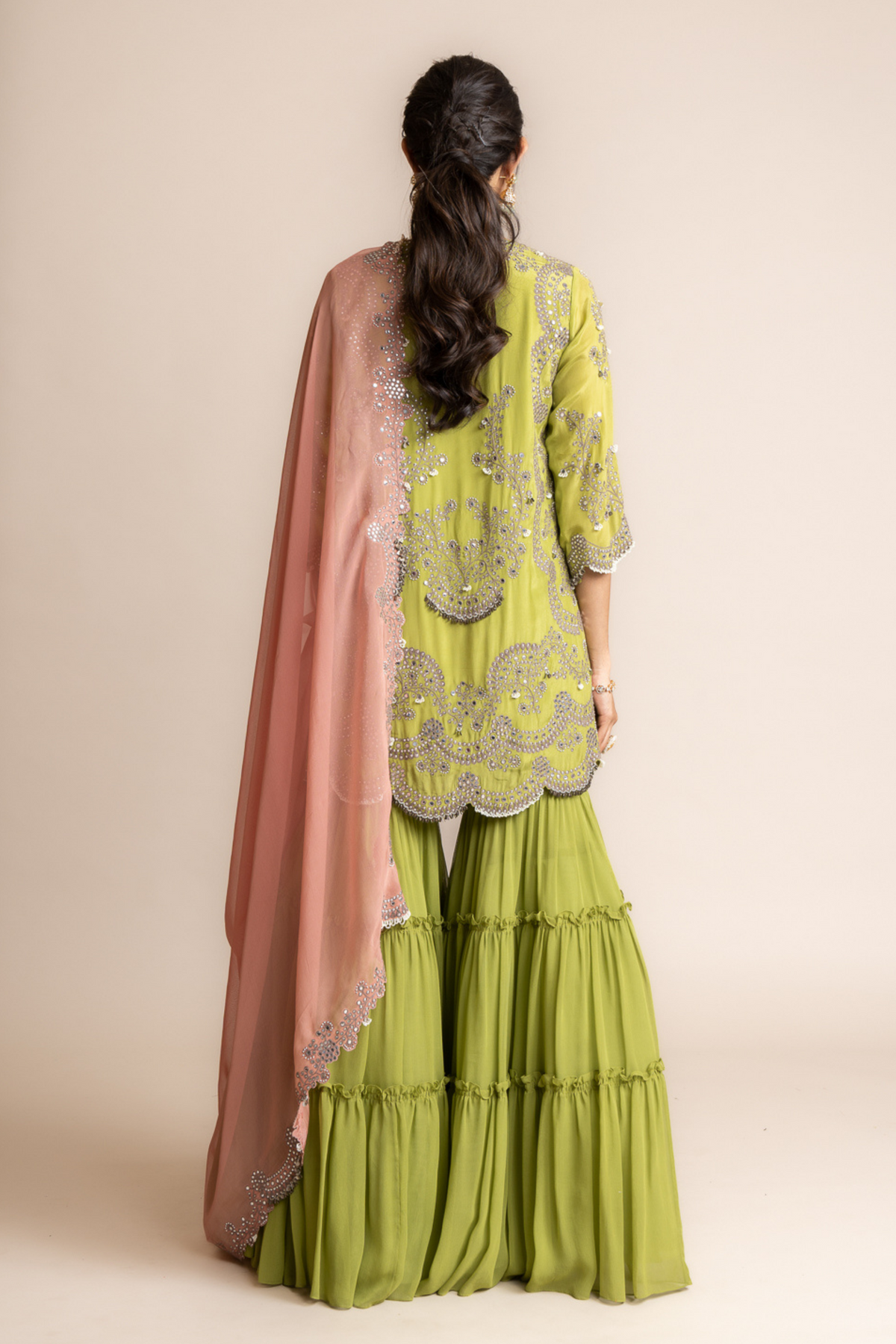 Kurta Set in Pista Green