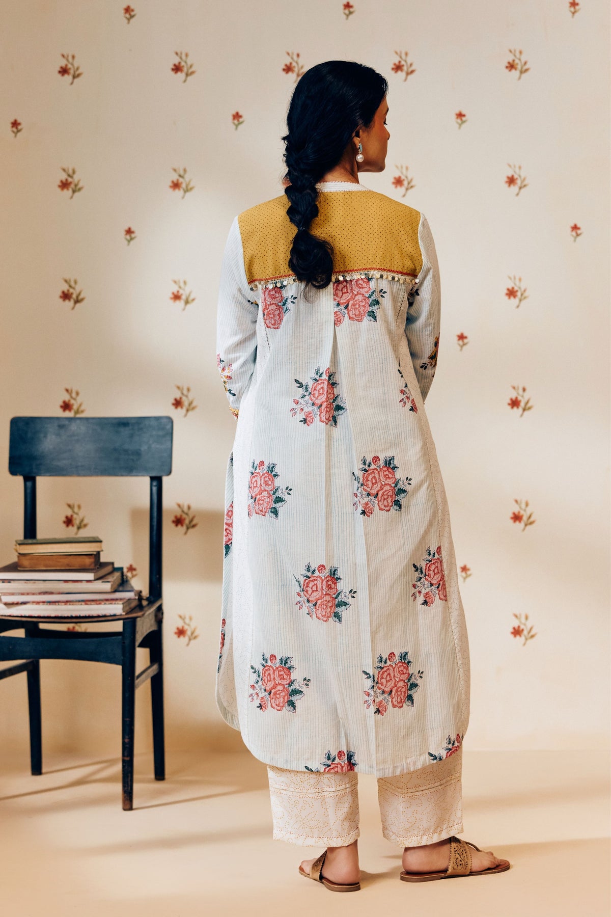 Printed Rose Kurta Set