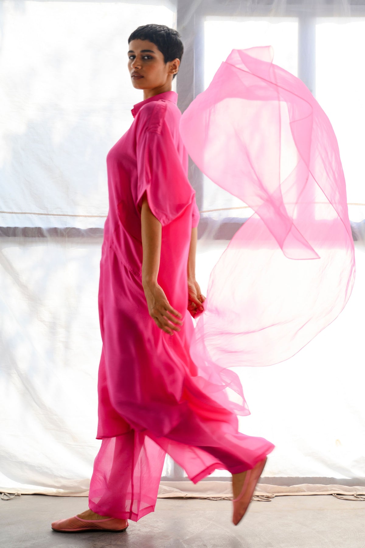 Devina Long Silk Kurta Set