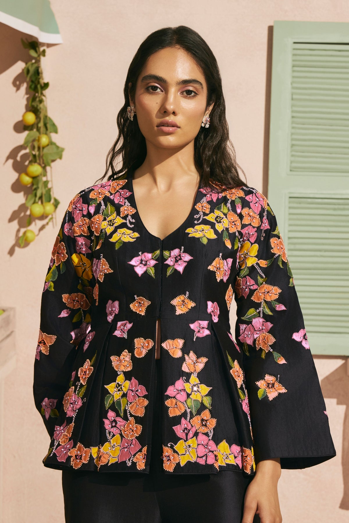 Black Bougainvillea Pants