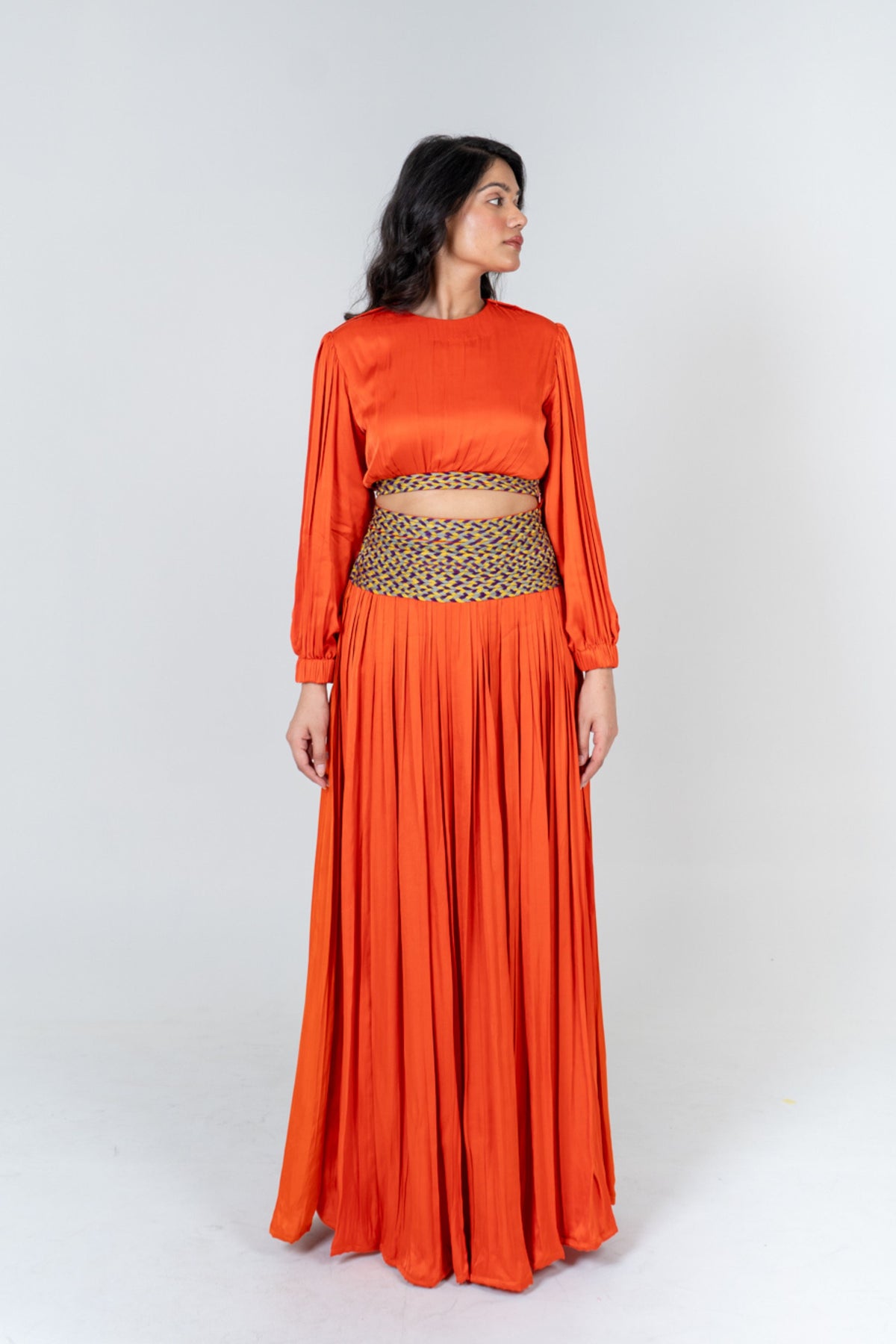 Orange Skirt Set