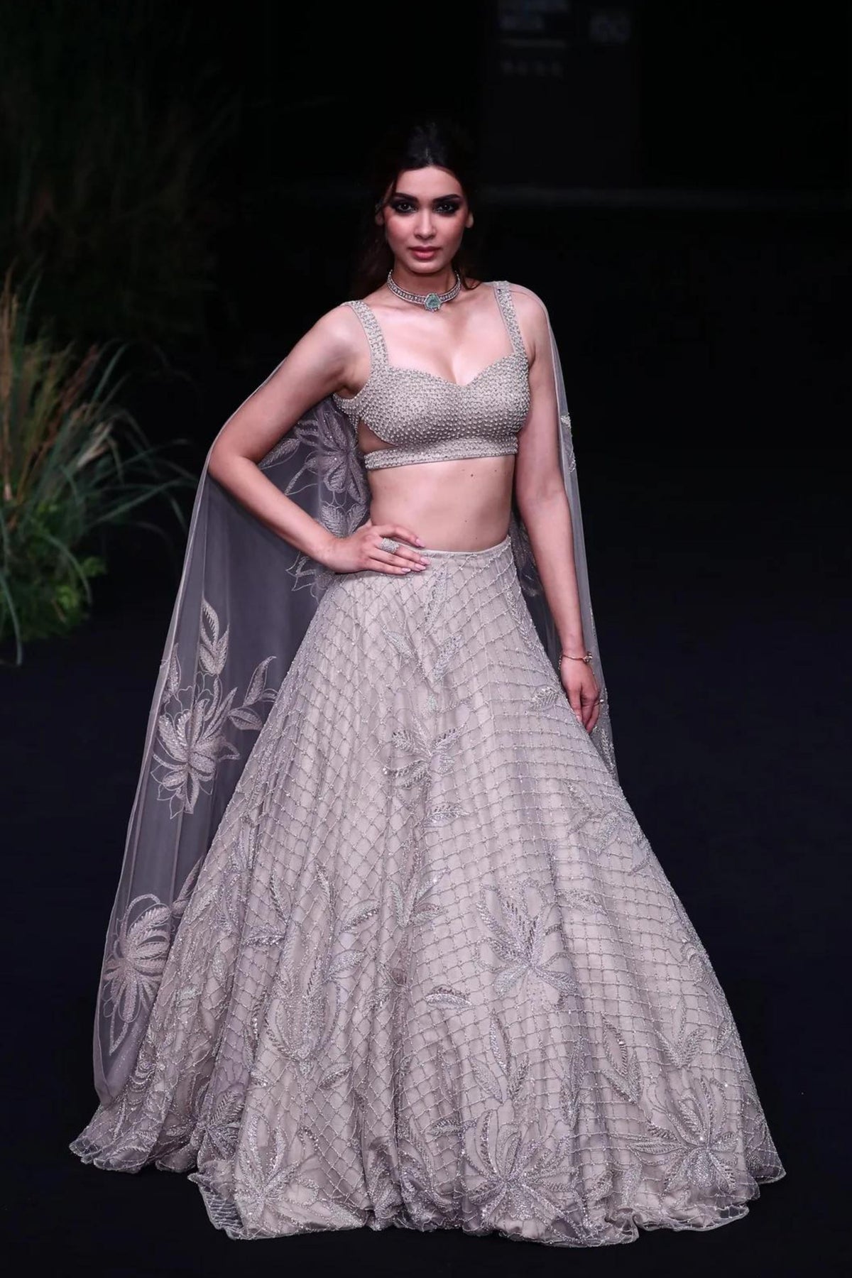 Vanna Lehenga Set in Champagne