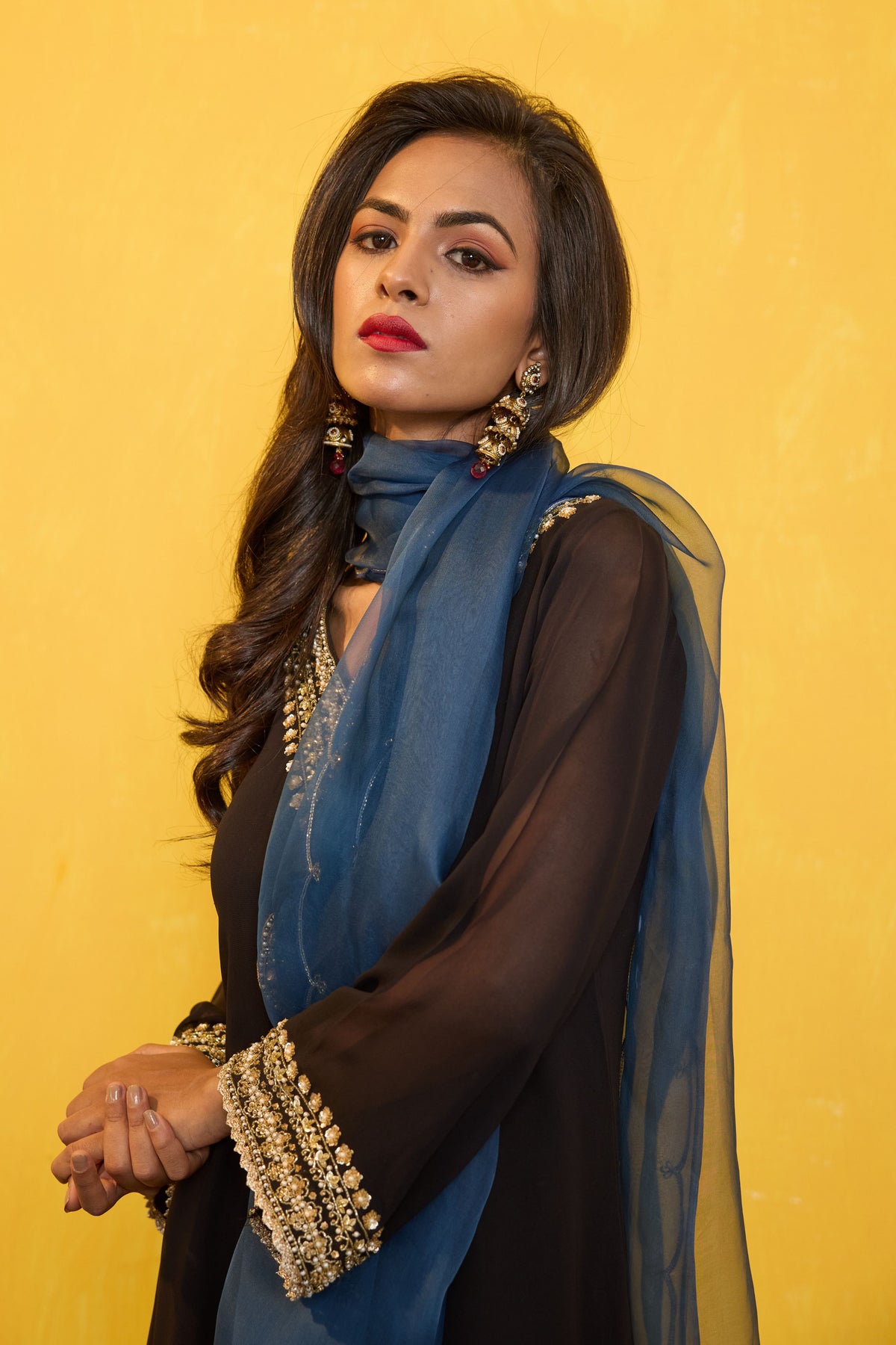Black Straight Kurta Set