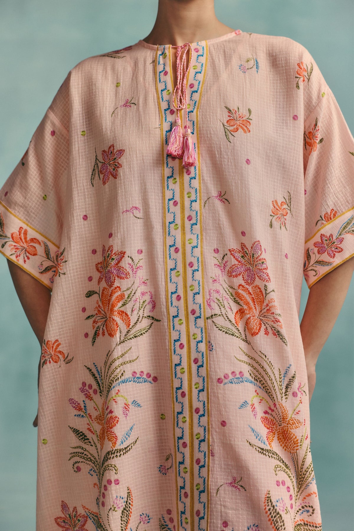 Hibiscus Pink Kaftan Set