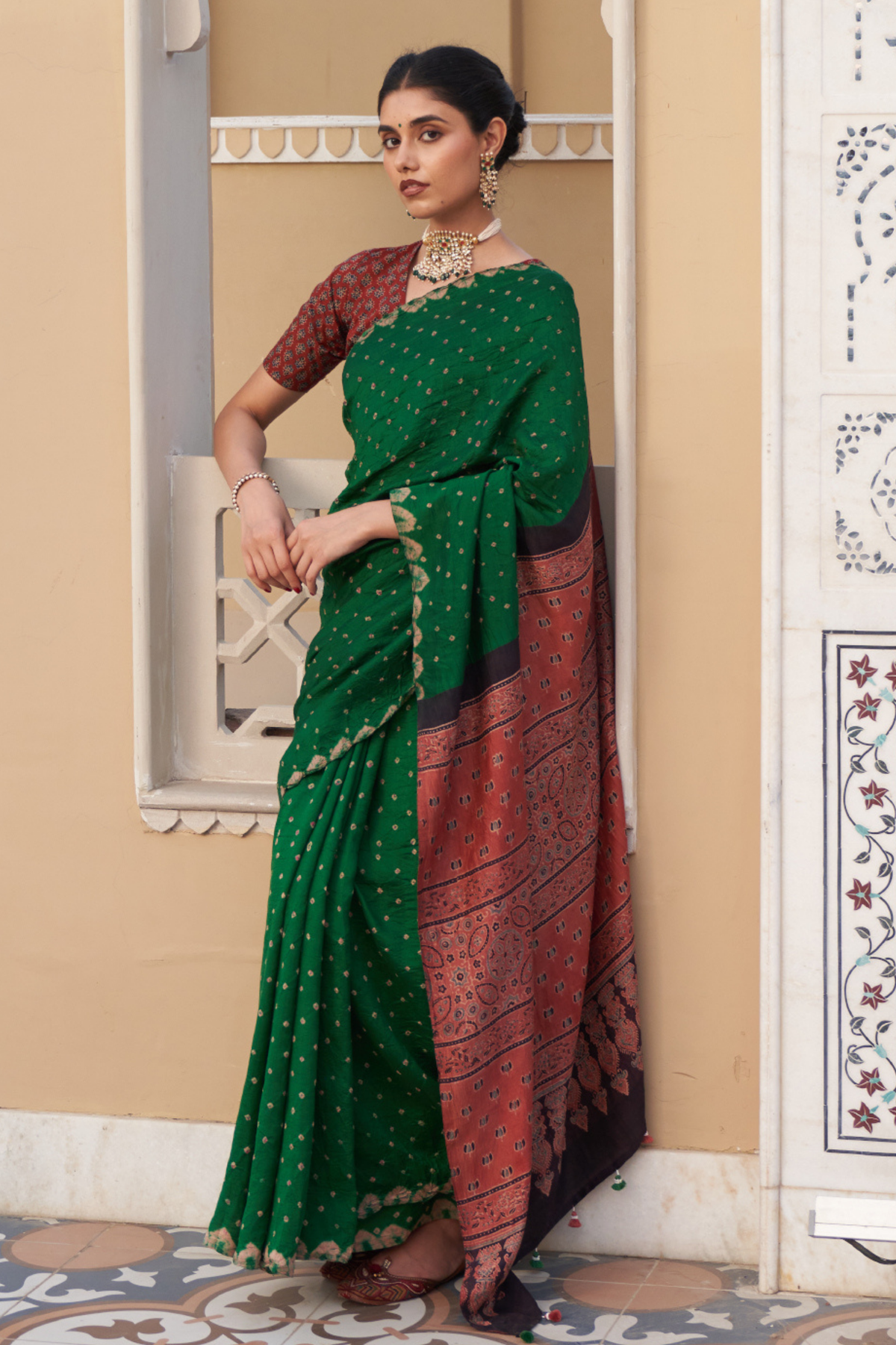 Revati Green Saree