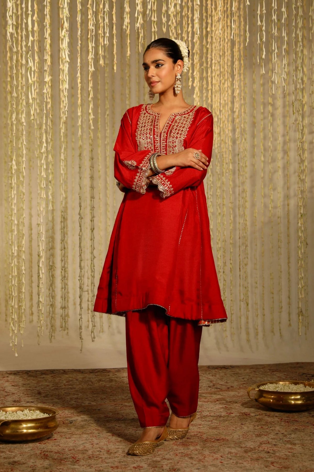 Mehreen Red Kurta Set