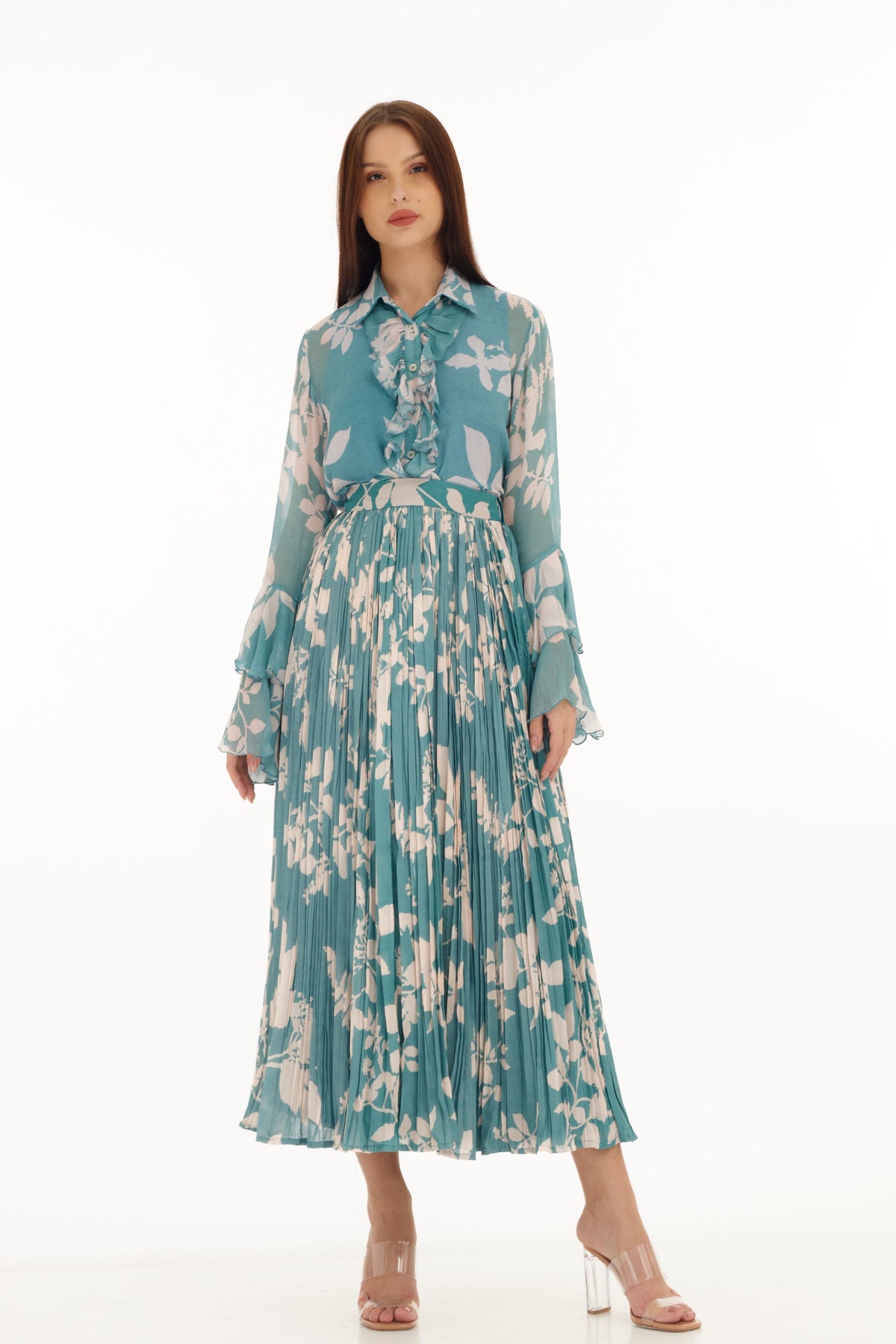 Blue and White Floral Dress