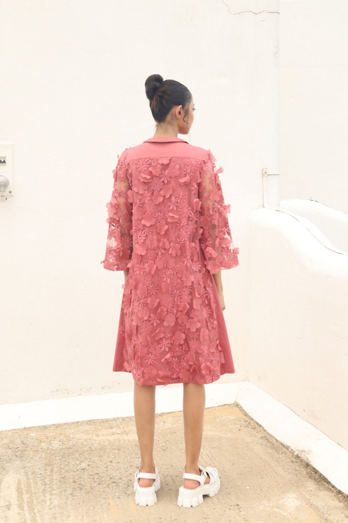 Mauvewood Button Down Swish Dress