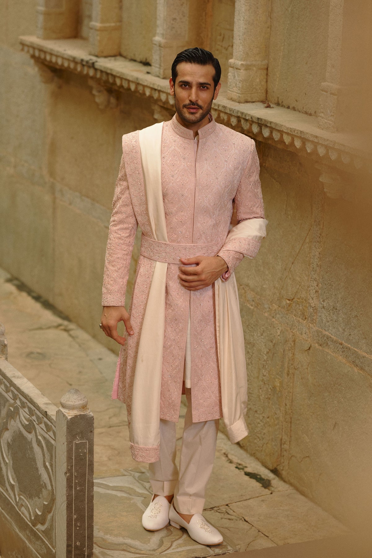 Blush Pink Sherwani Set