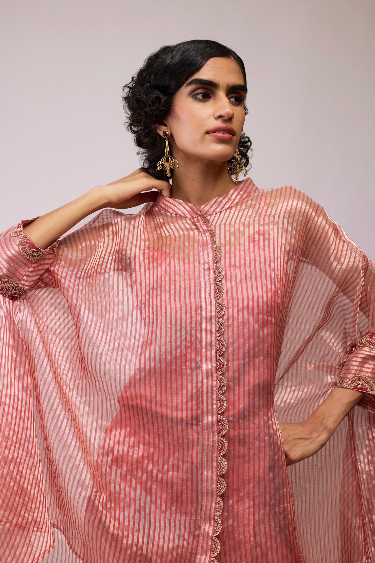 Manya Red Stripe Kaftan