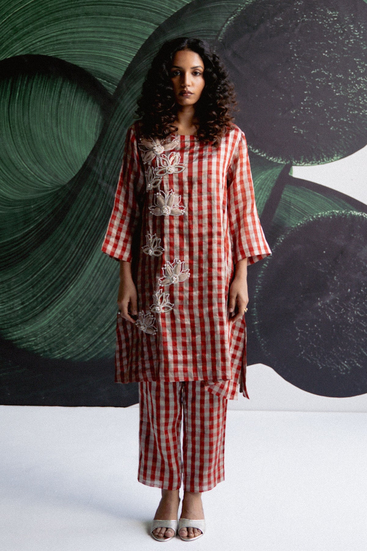 Red Check Tunic With Pants