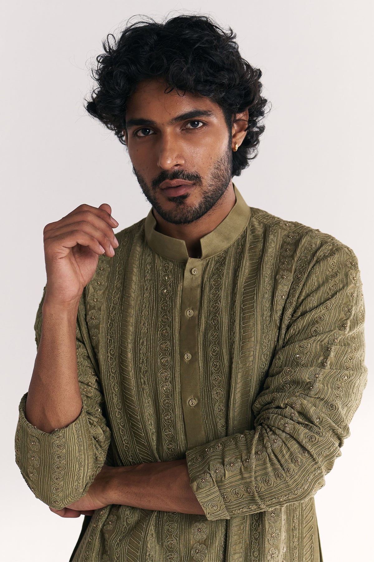 Rajbari Green Kurta Set