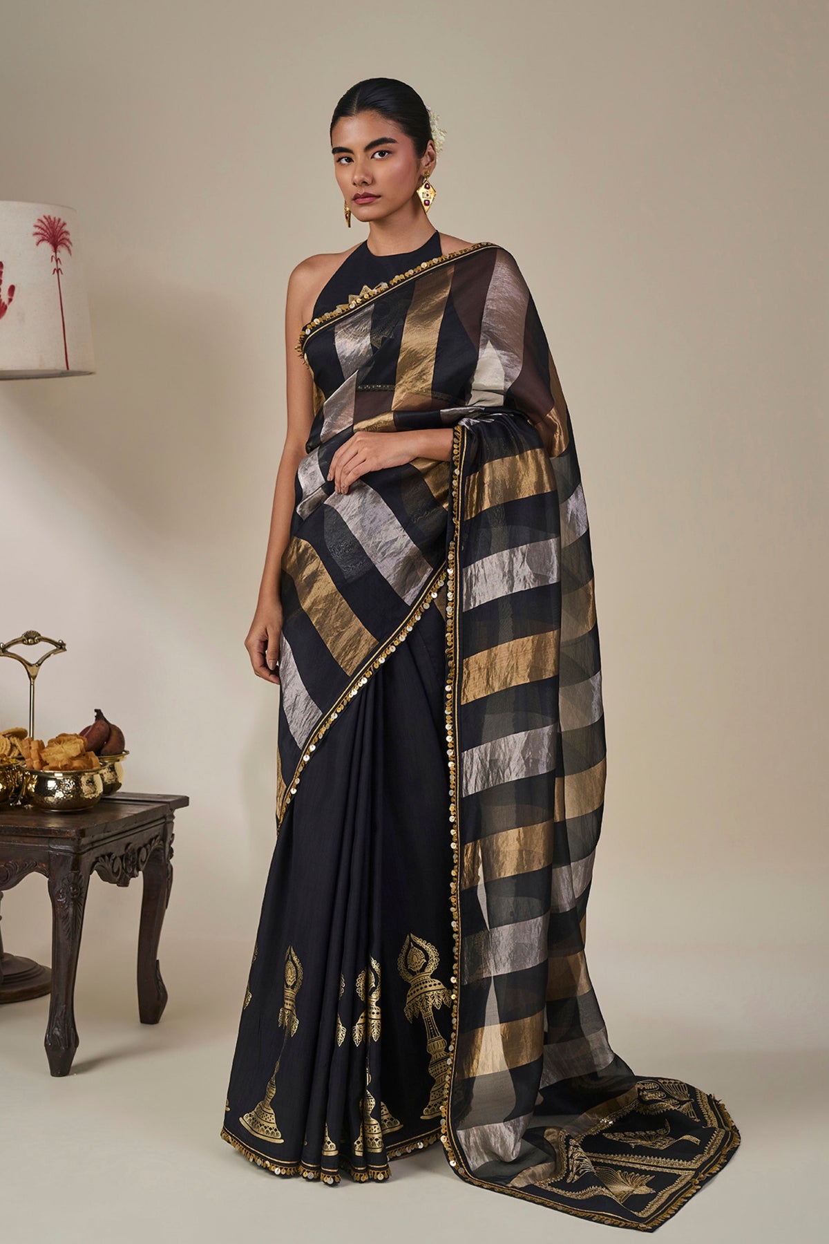 Black The Glided Lantern Saree