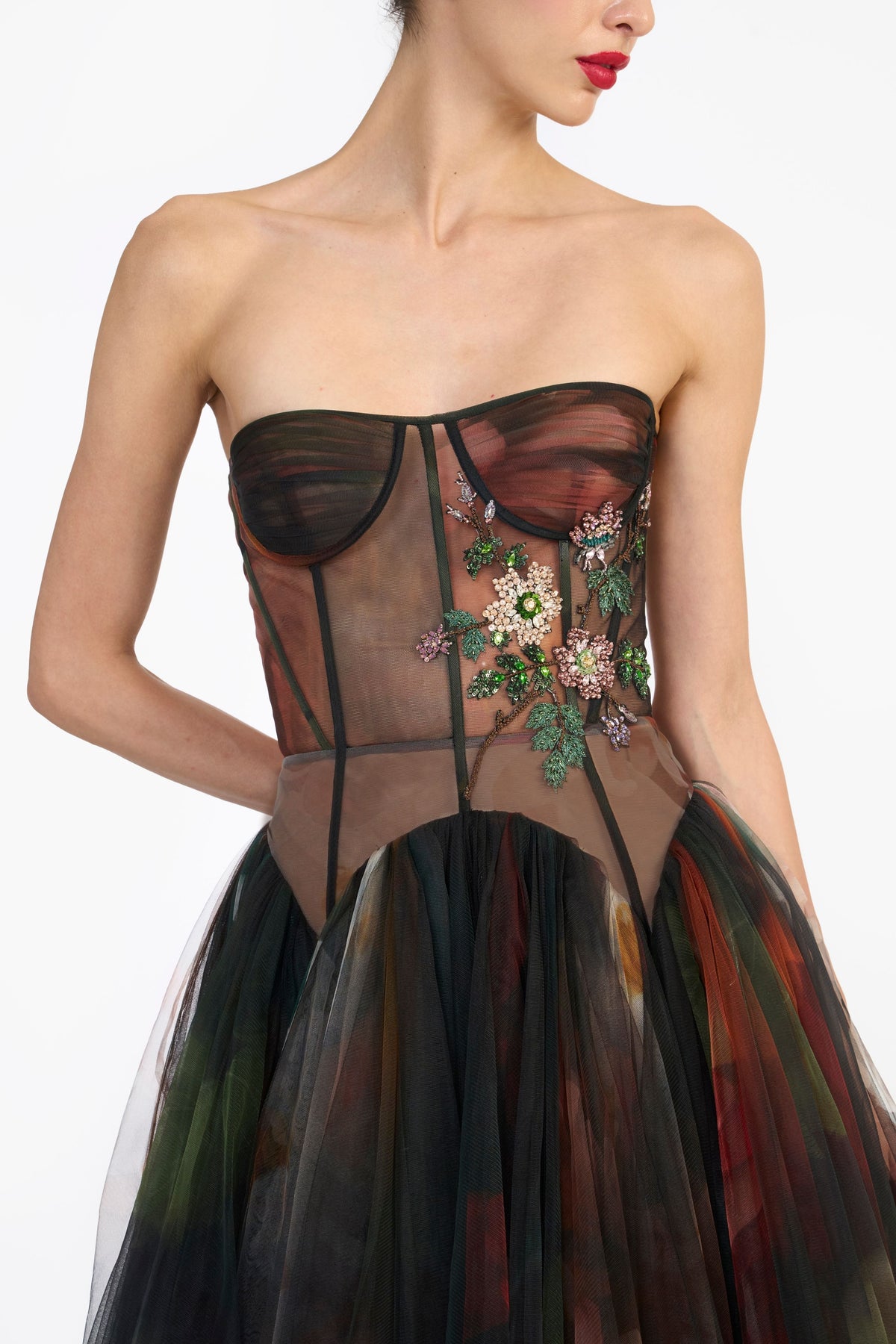 Drop Waisted Corseted Midi