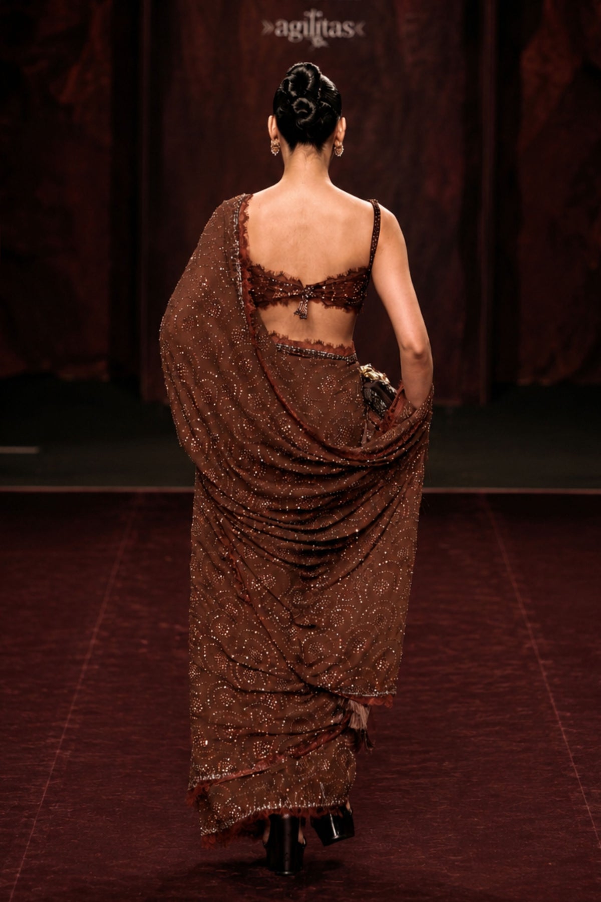 Mocha Noor Saree Set
