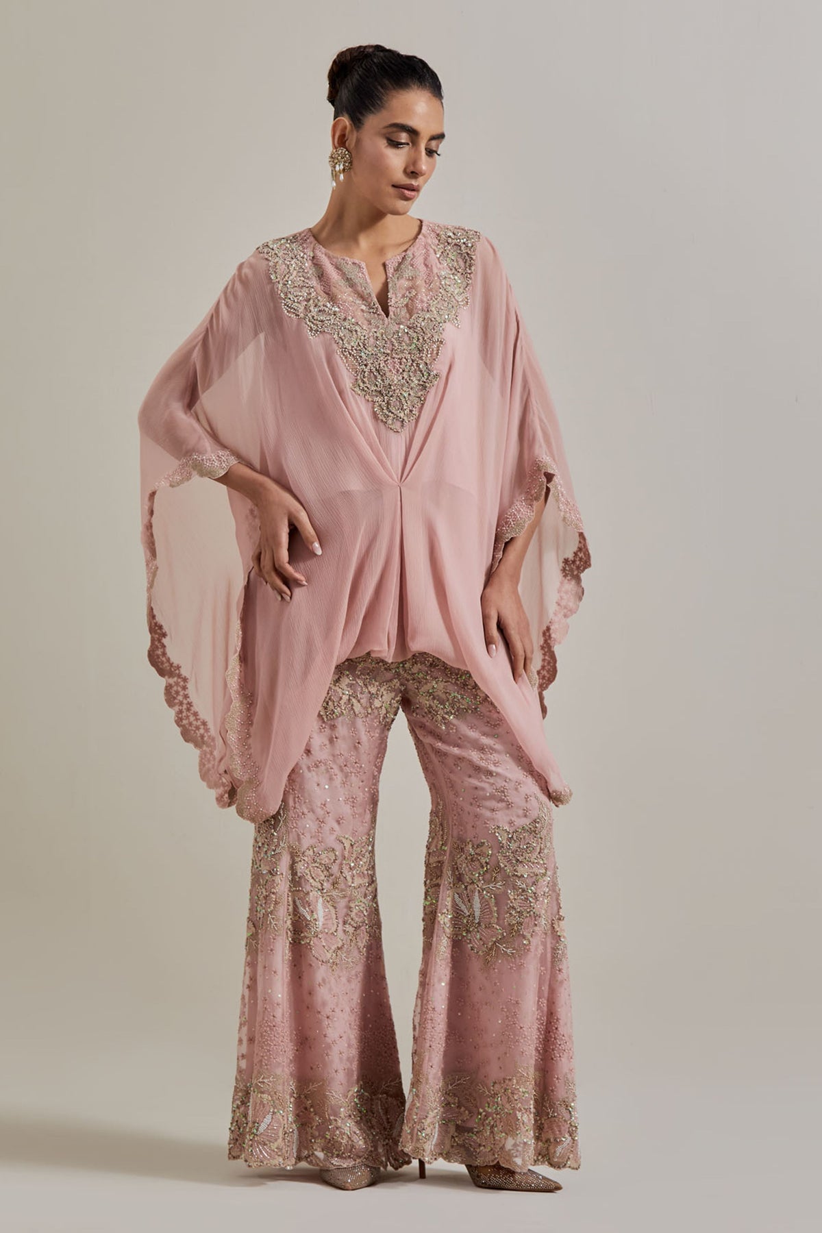 Blush Glimmer Poncho Set