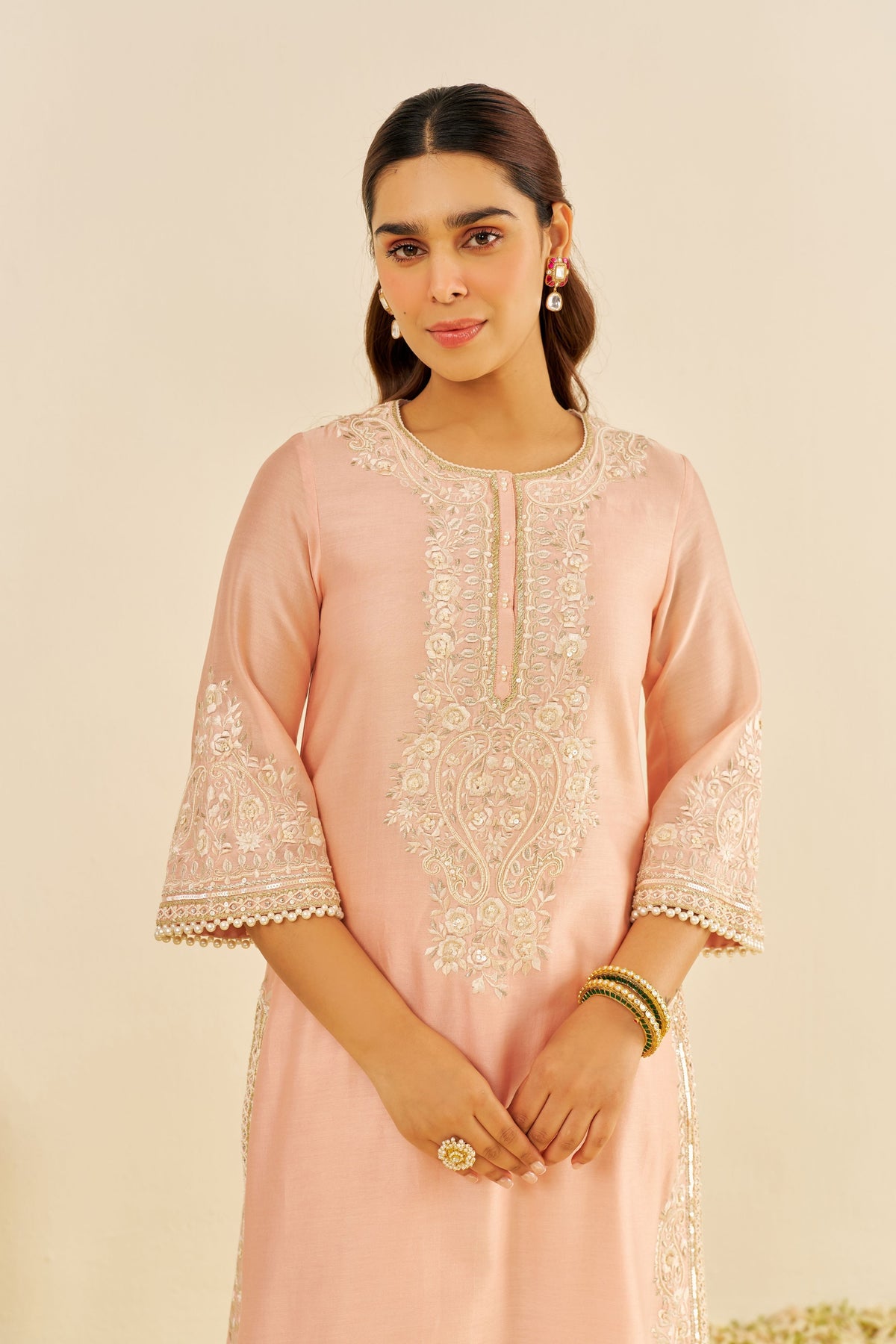 Sereen Off Rose Kurta With Palazzo