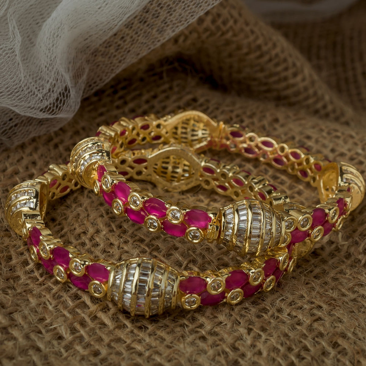 Pink Gold Plated Bangles
