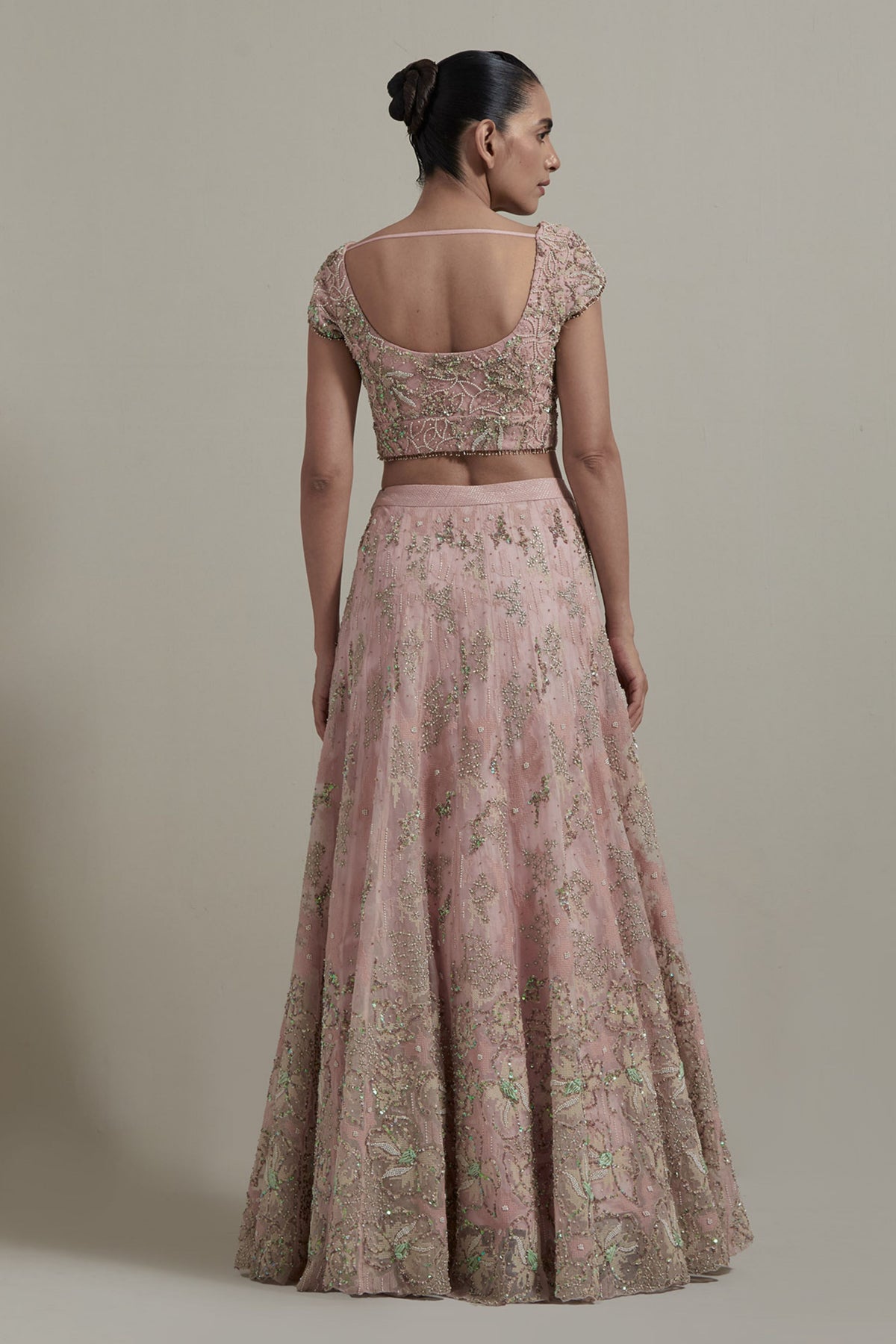 Pink Embroidered Lehenga Set