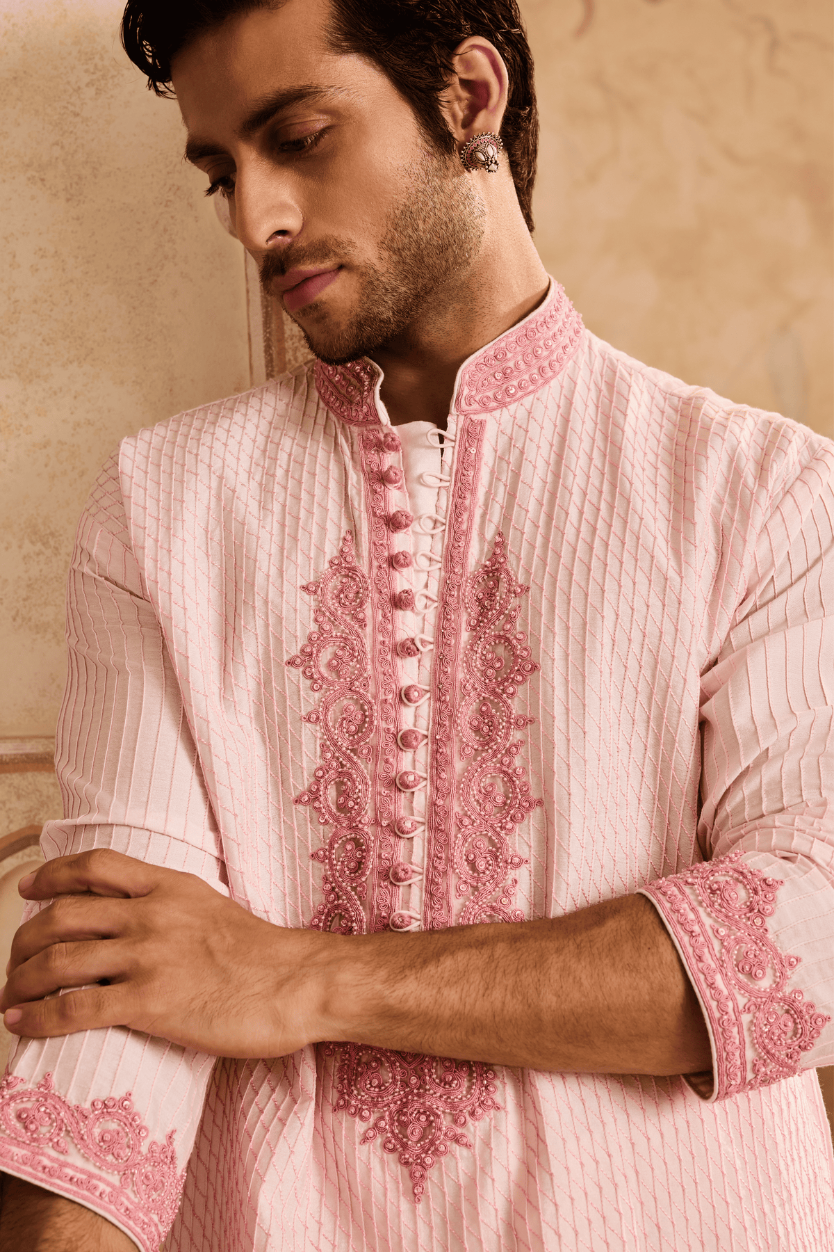 Embroidered Pink Kurta Set