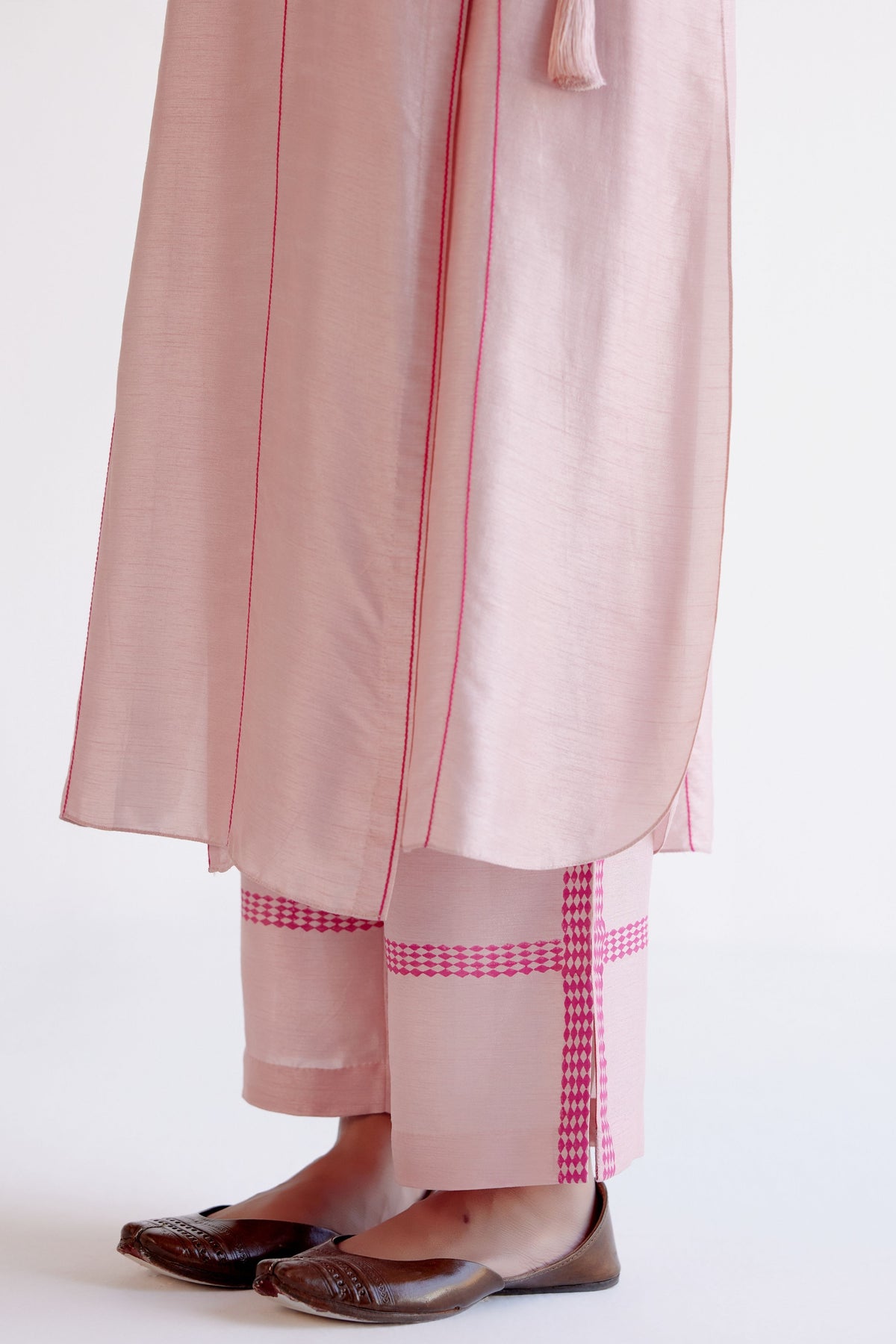 Blush Pink Angrakha Kurta Set