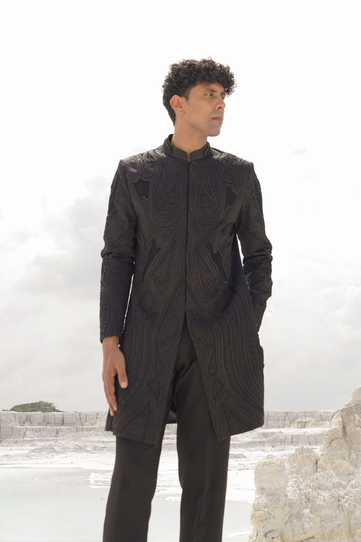 Black Indo Jacket Set