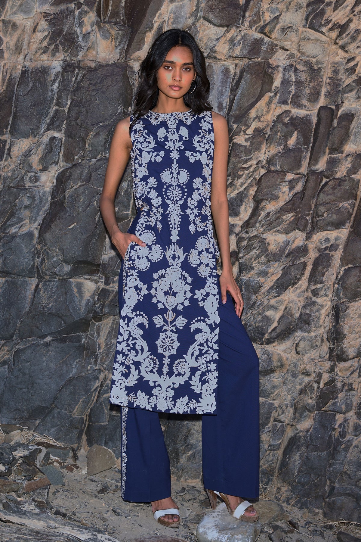 Embroidered Side Pant