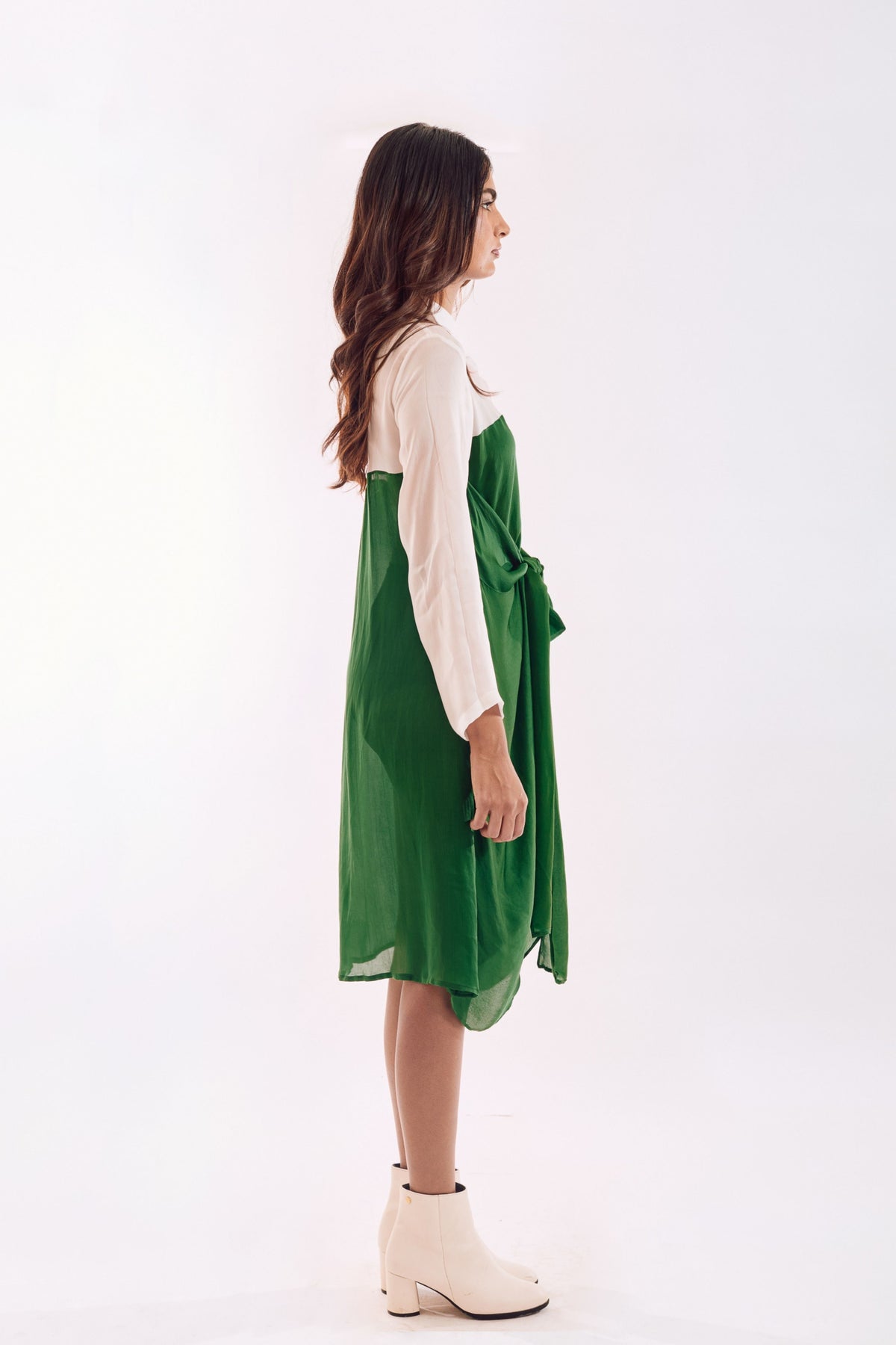 Green Half Tie Dress