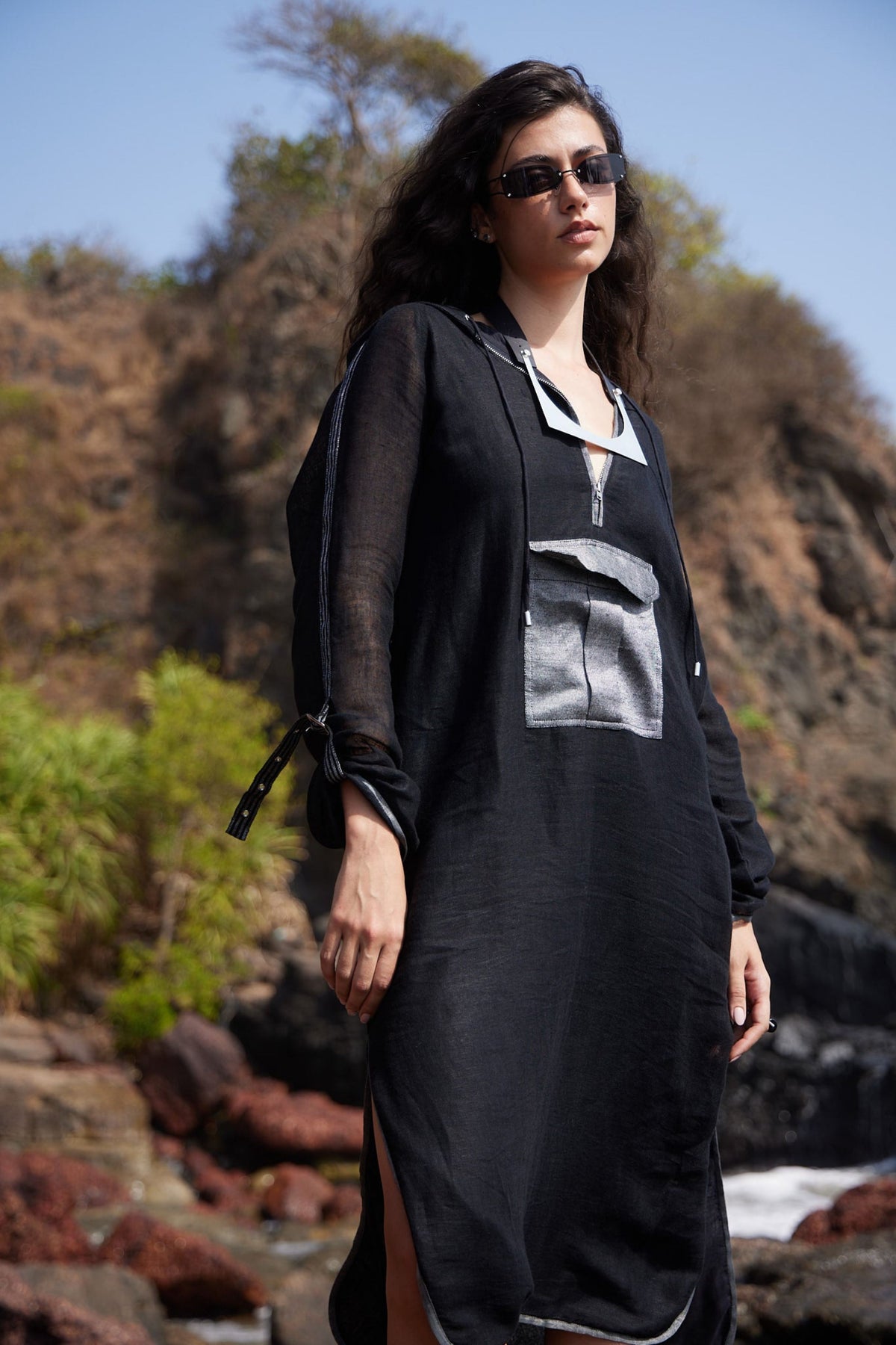 Black Linen Long Dress