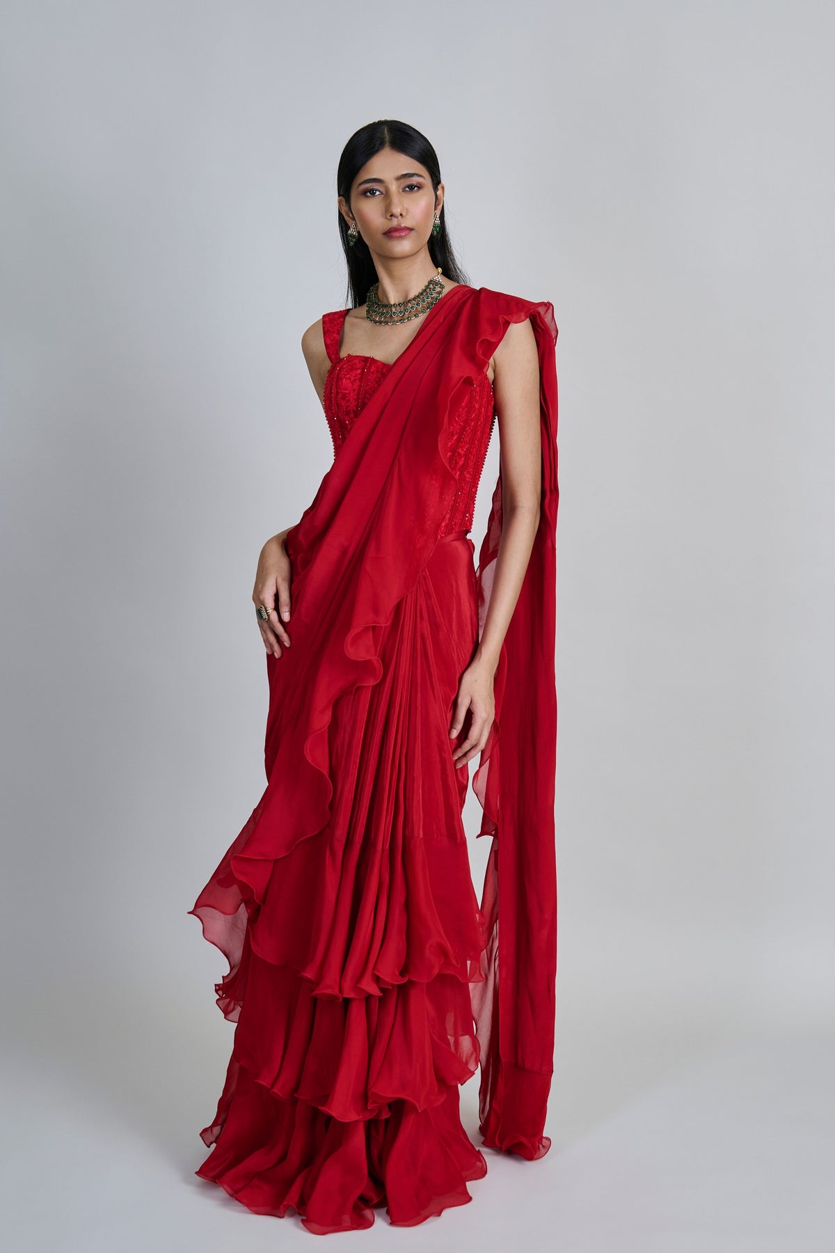 Nica Draped Saree Set