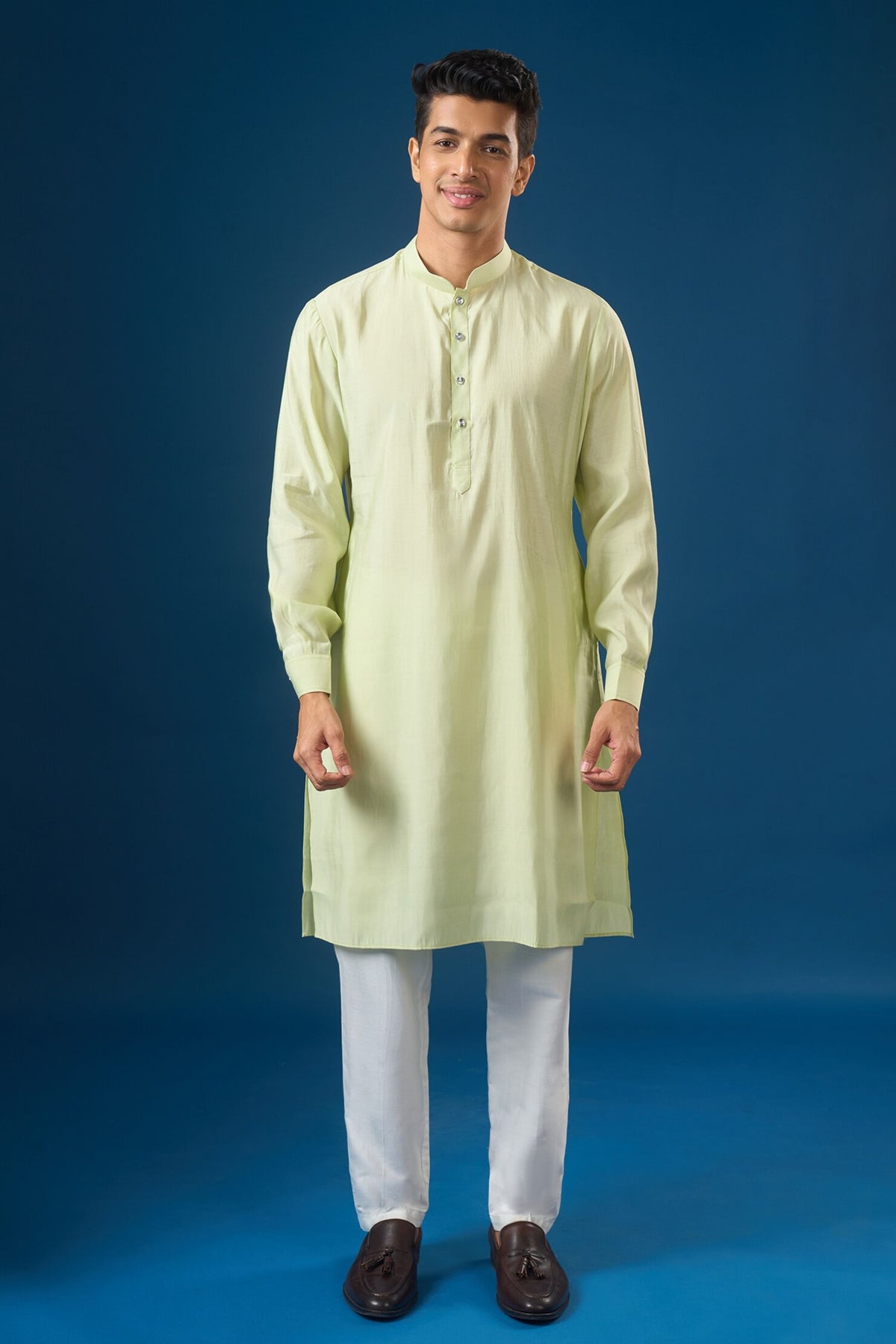 Pista Green Kurta-bundi Set
