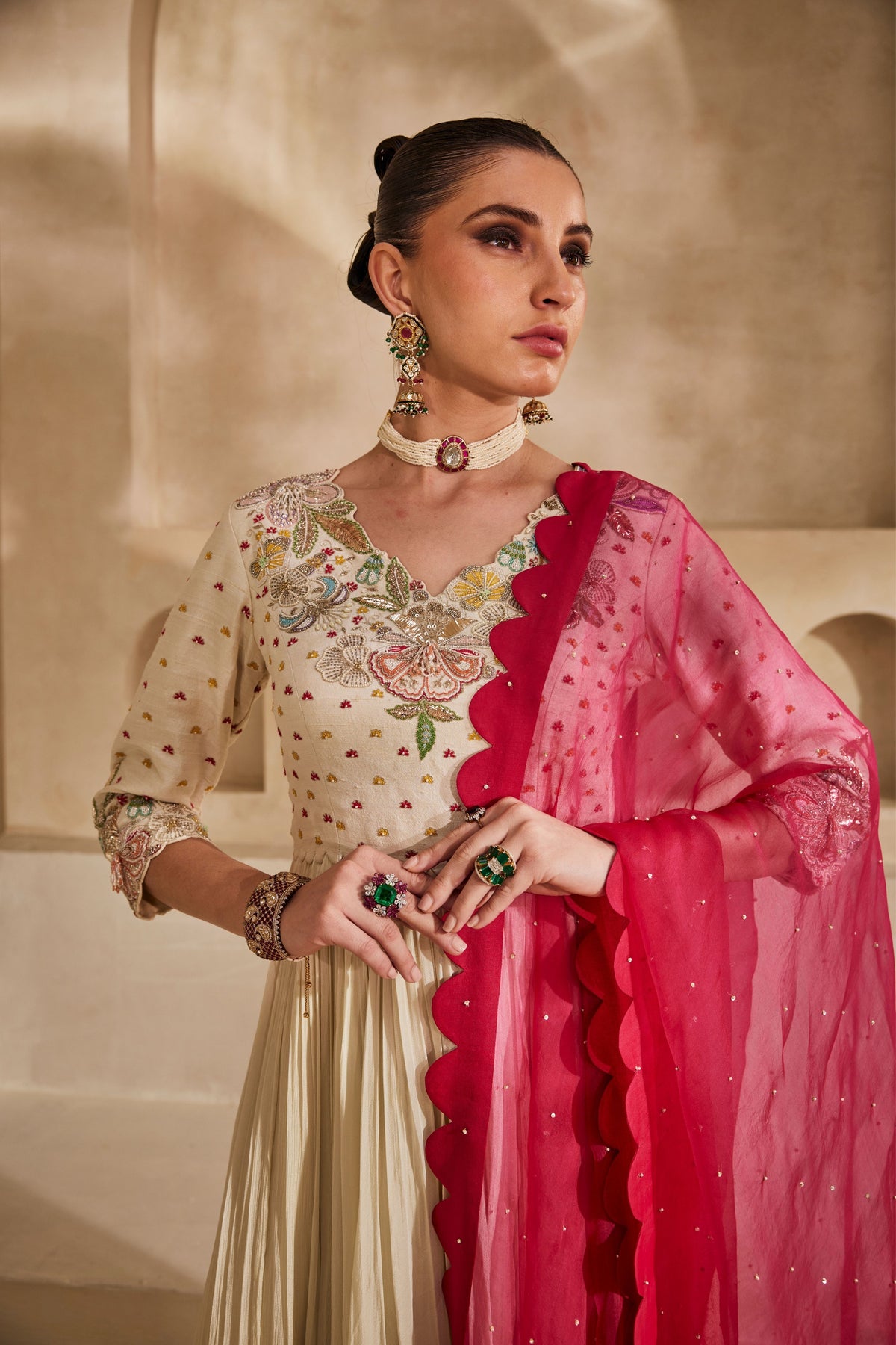 Gulabi Anarkali Set