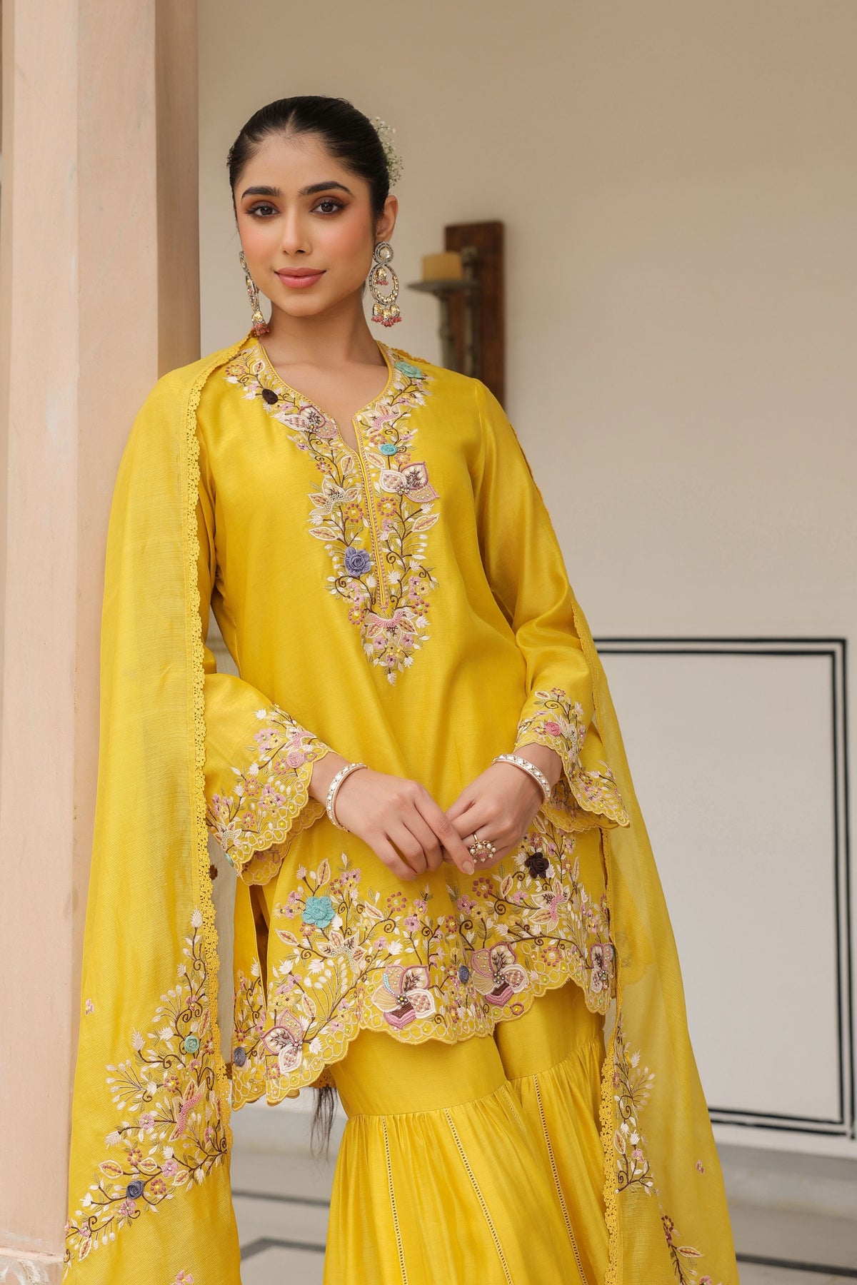 Gulzar Yellow Sharara Set