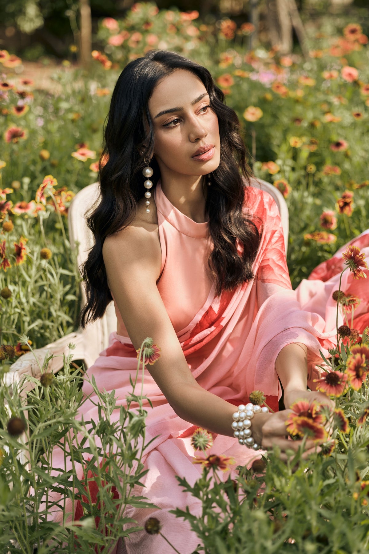 Diana Peach Saree