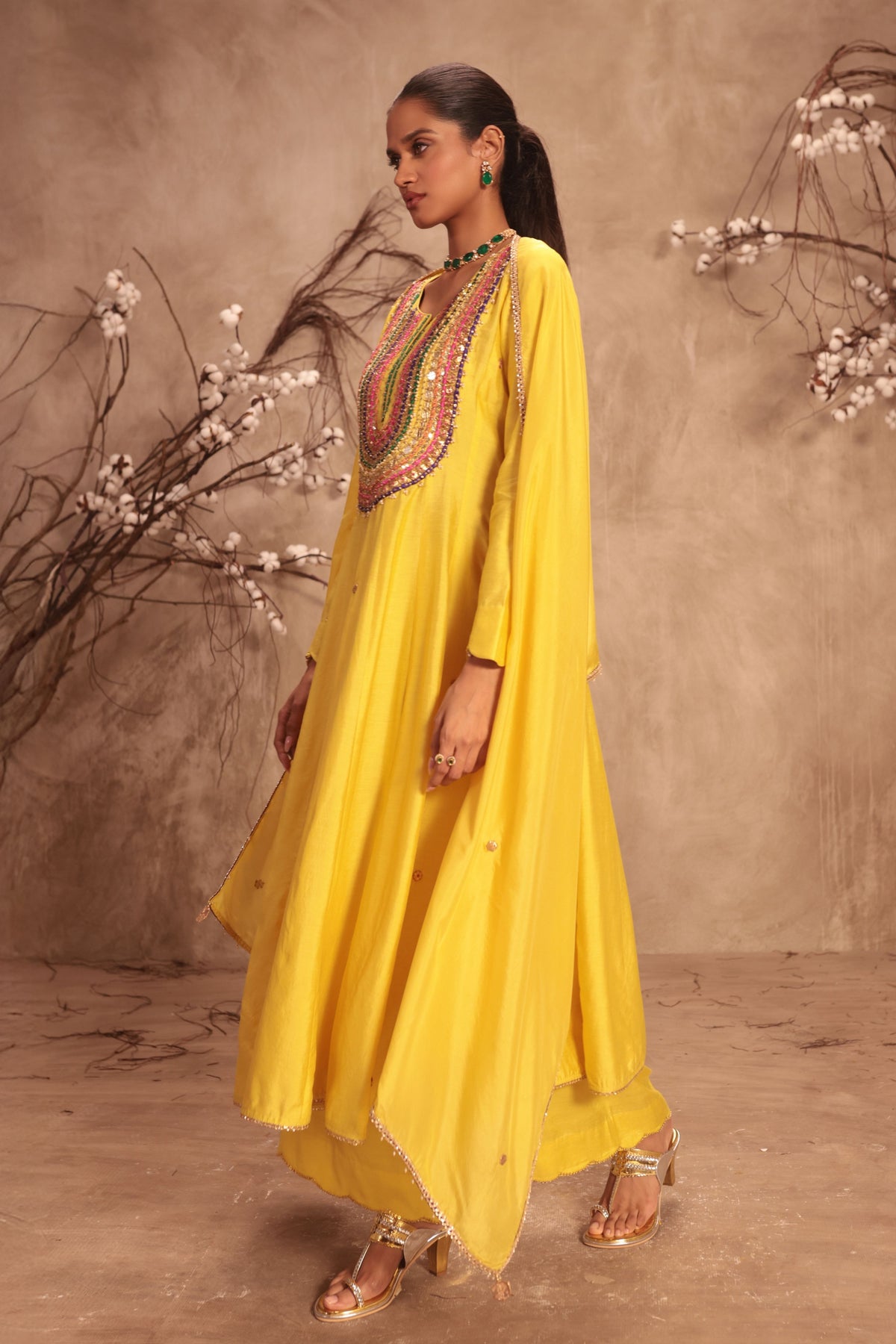 Yellow Anarkali Set