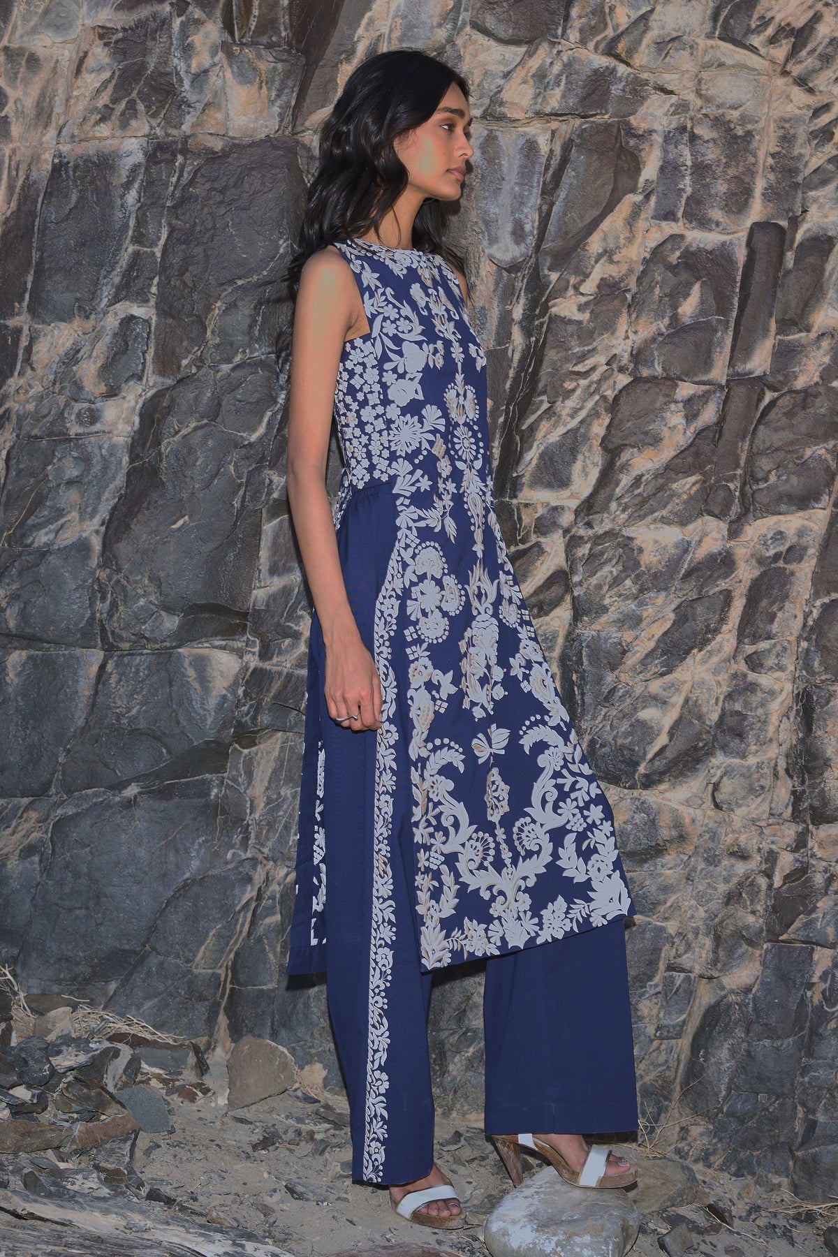 Embroidered Tabard Top &amp; Pant Set