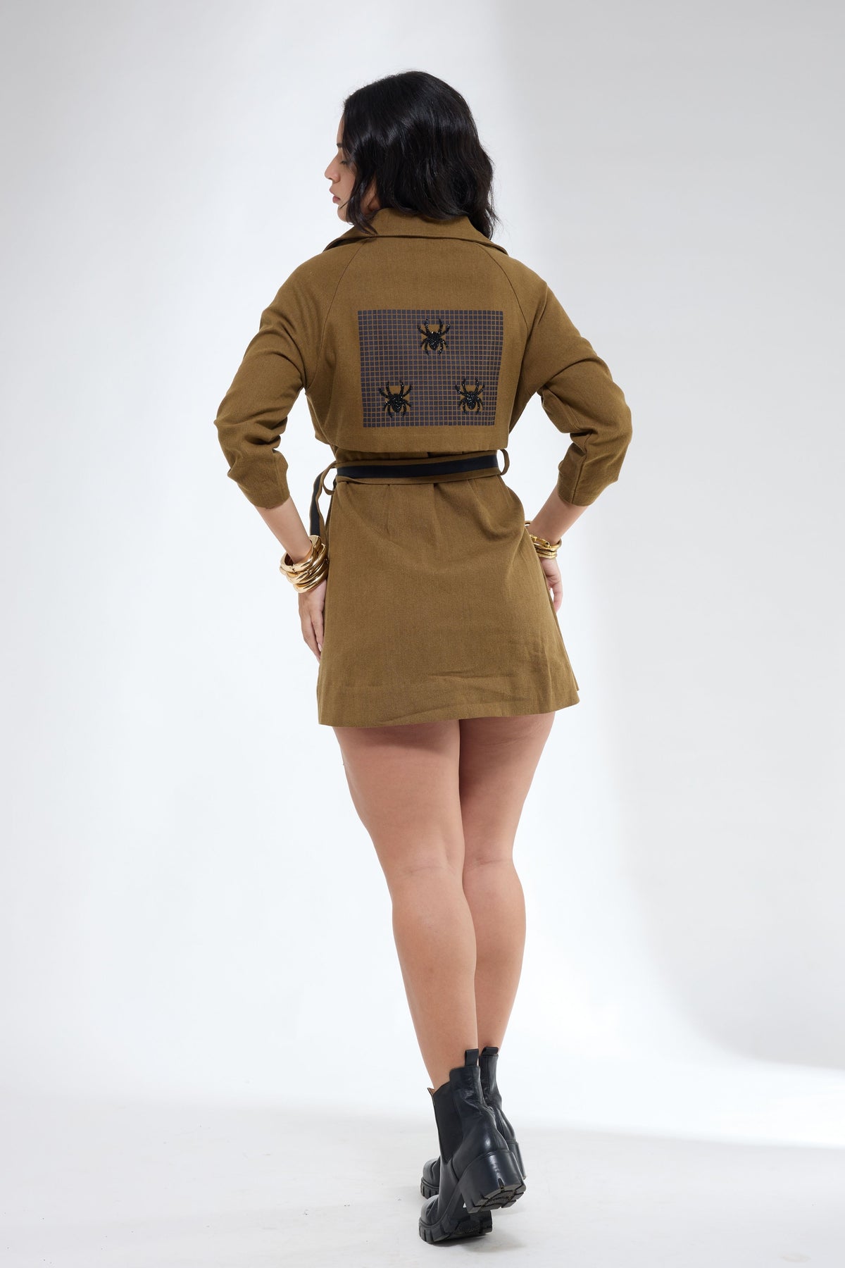 Trench Style Khaki Dress