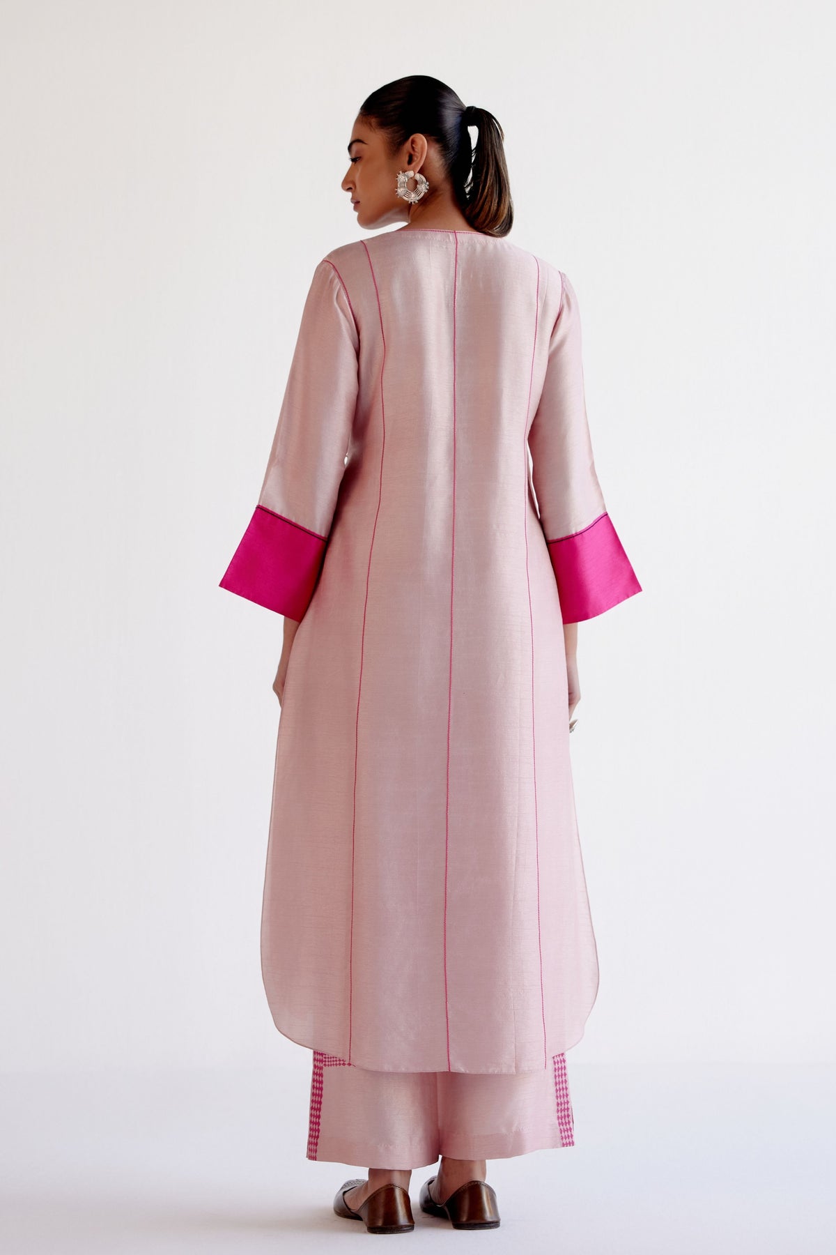 Blush Pink Angrakha Kurta Set