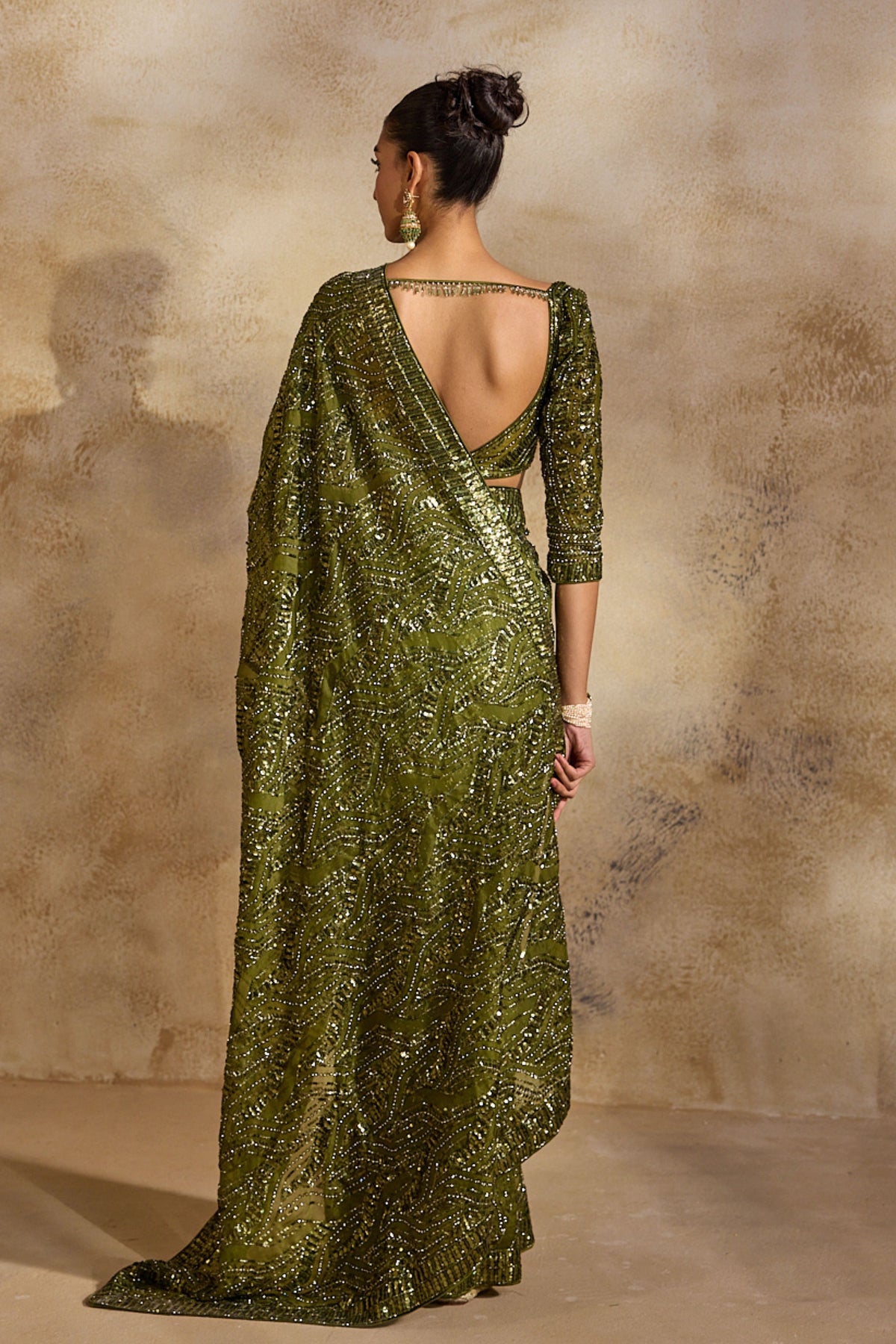 Olive Green Saree Blouse