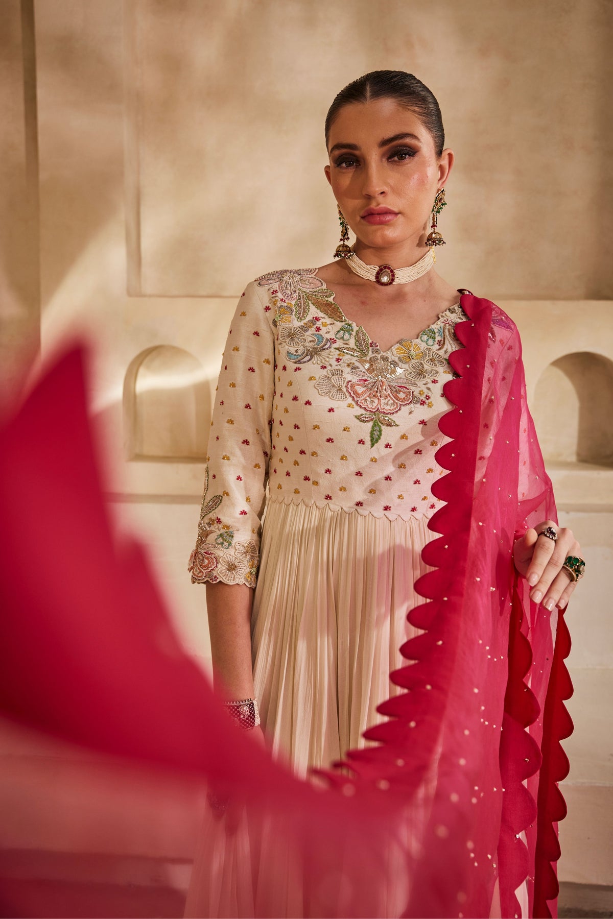 Gulabi Anarkali Set