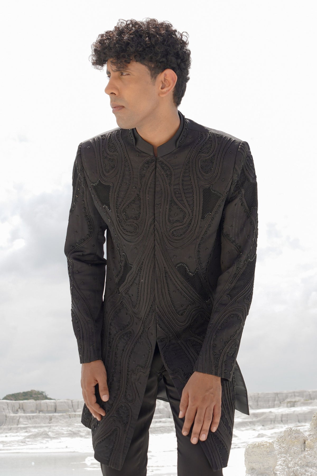 Black Indo Jacket Set