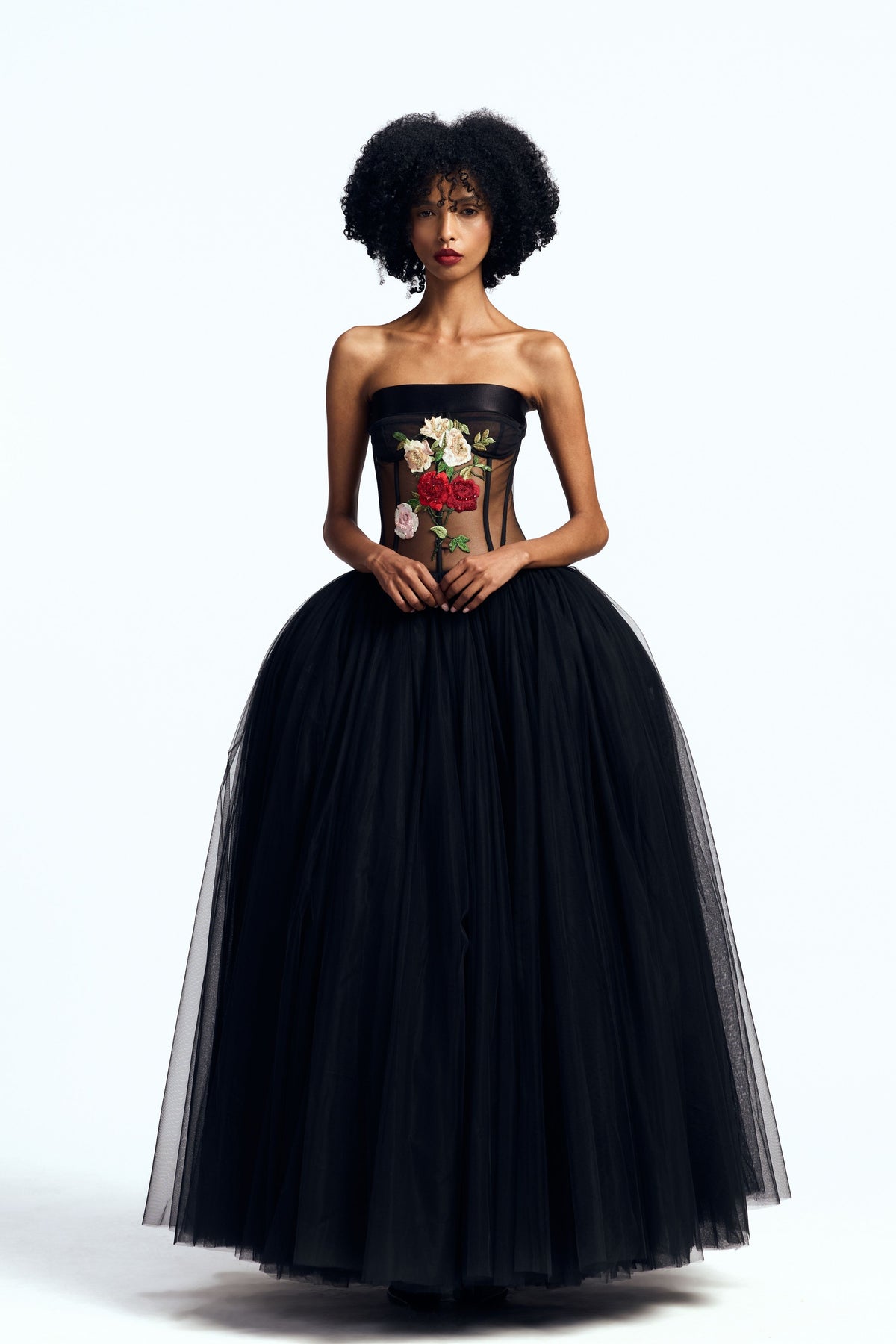 Drop Waisted Tea Length Gown