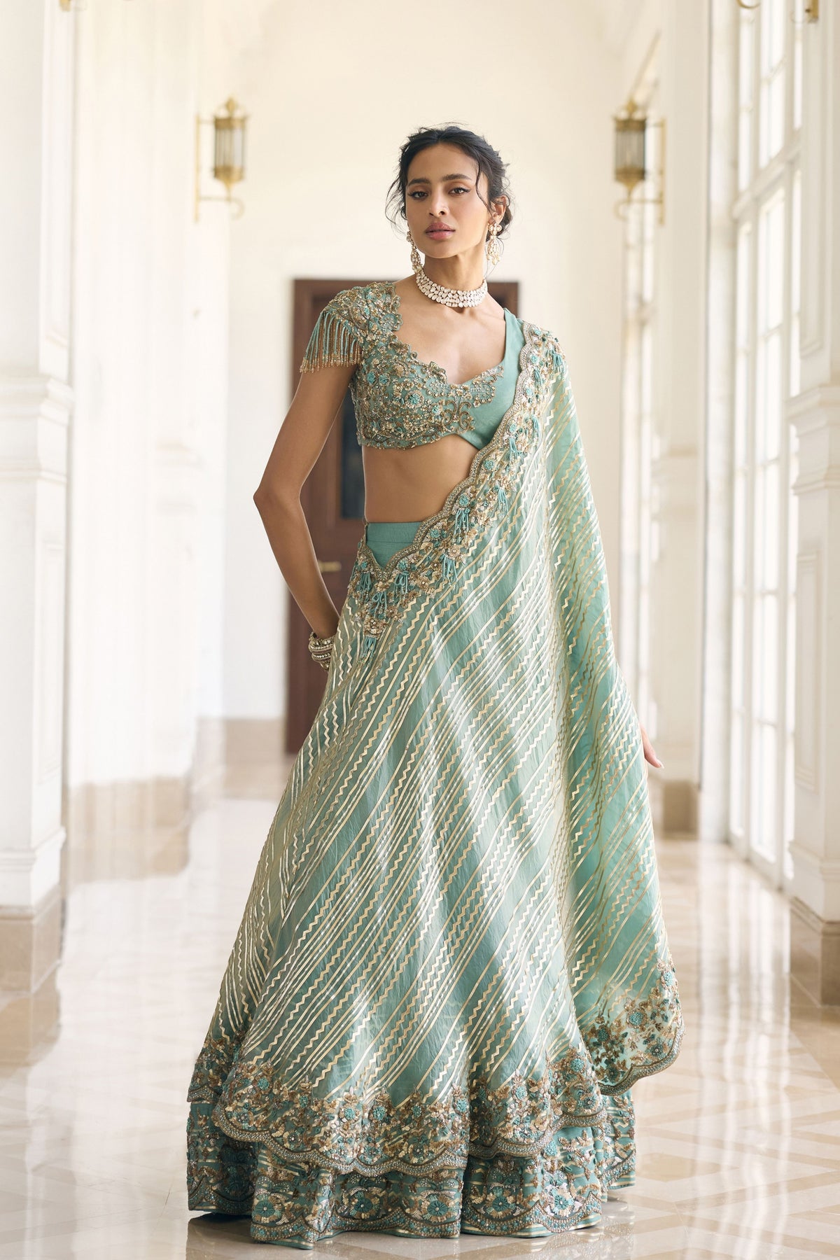 Caladium Cape Lehenga Set