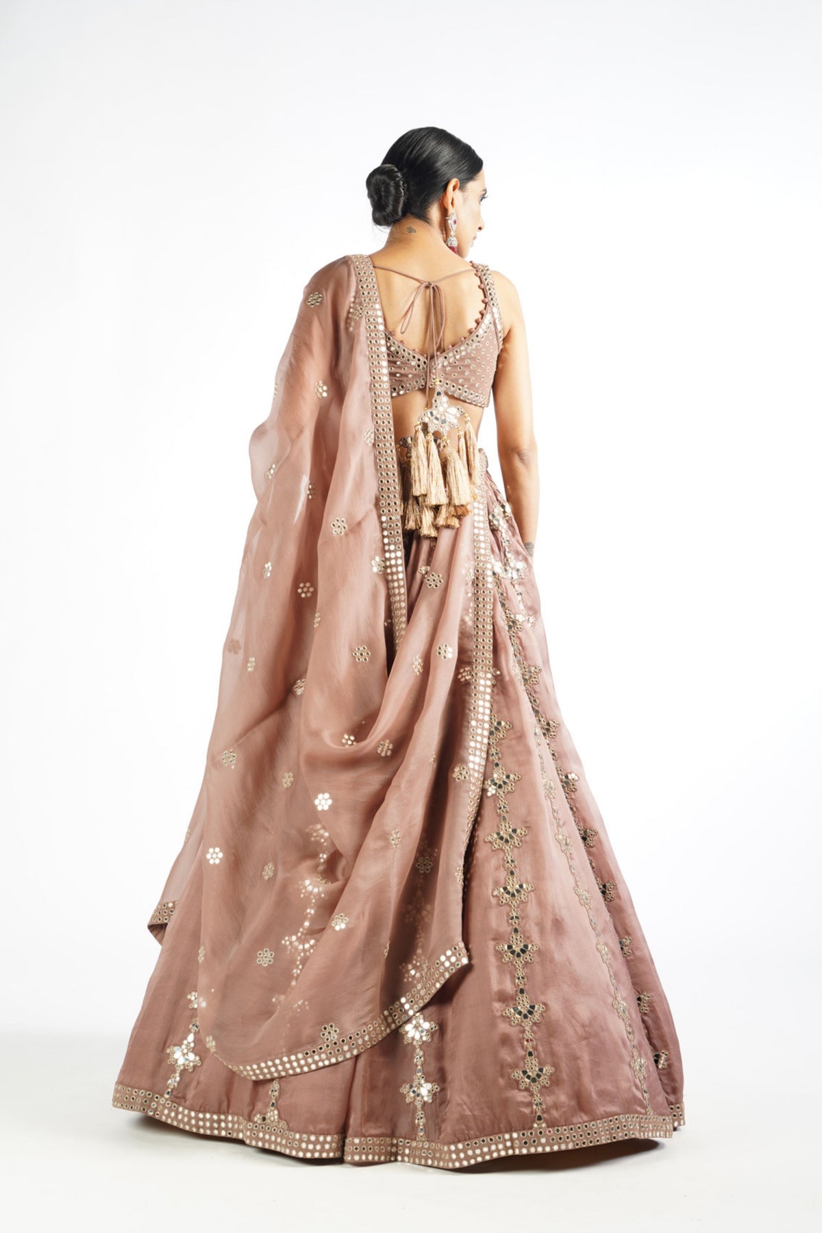 Deep Beige Chandelier Drop Lehenga Set