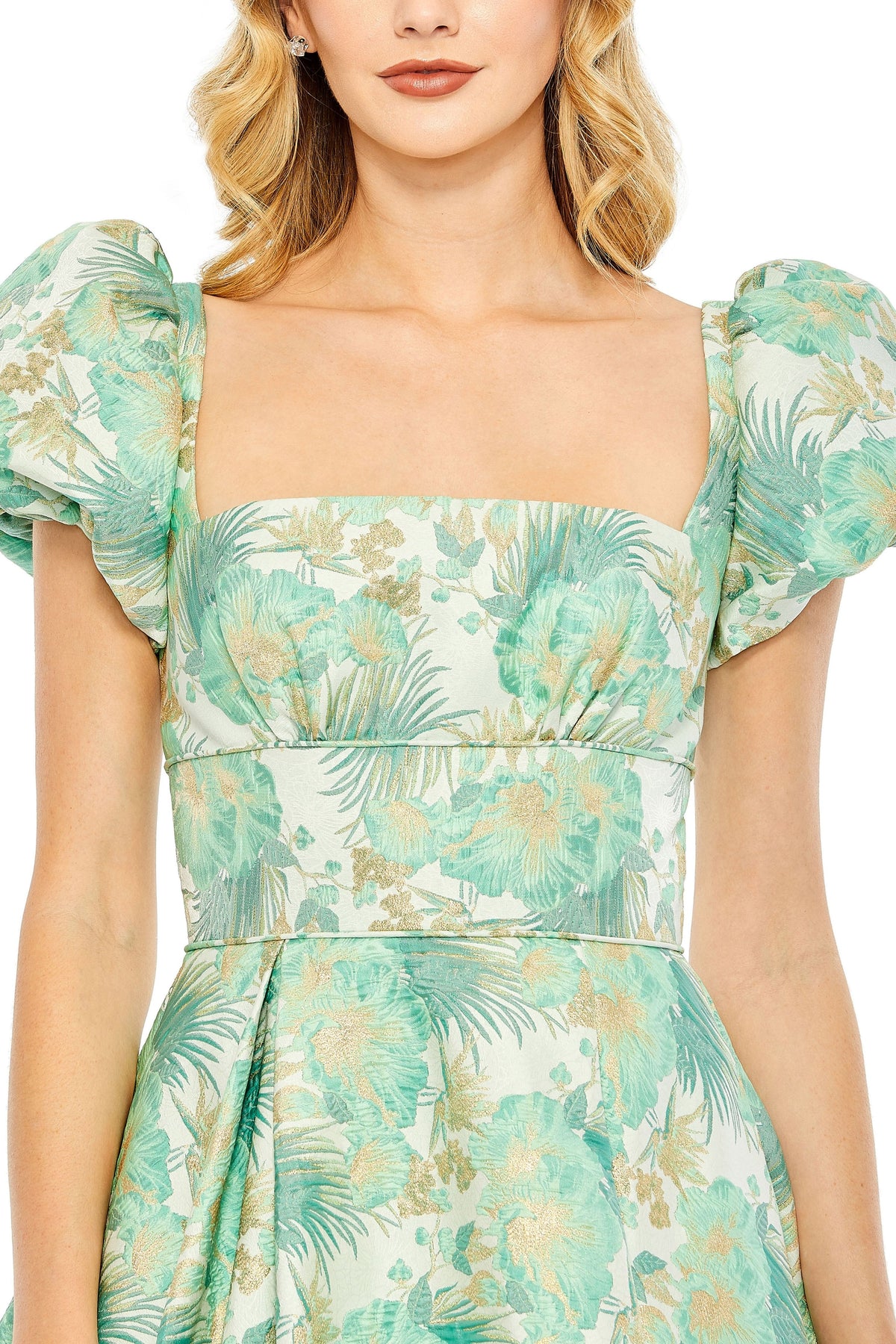Square Neckline Puff Gown